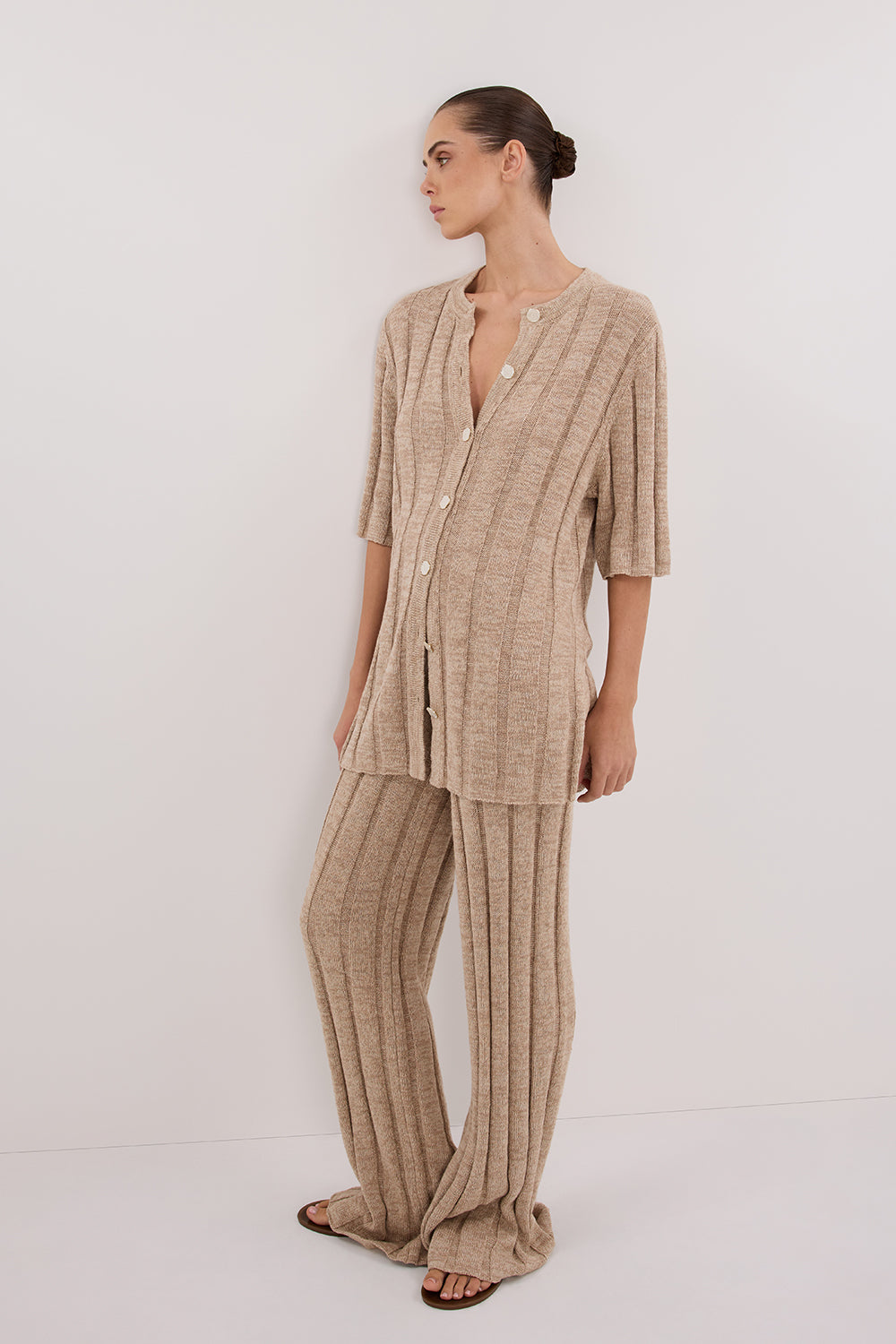 JAZZ NATURAL BUTTON KNIT SHIRT