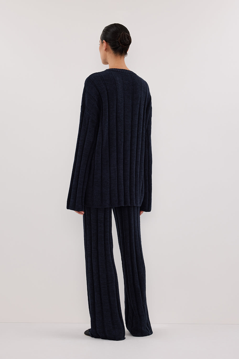JAZZ INDIGO CREW NECK KNIT TOP