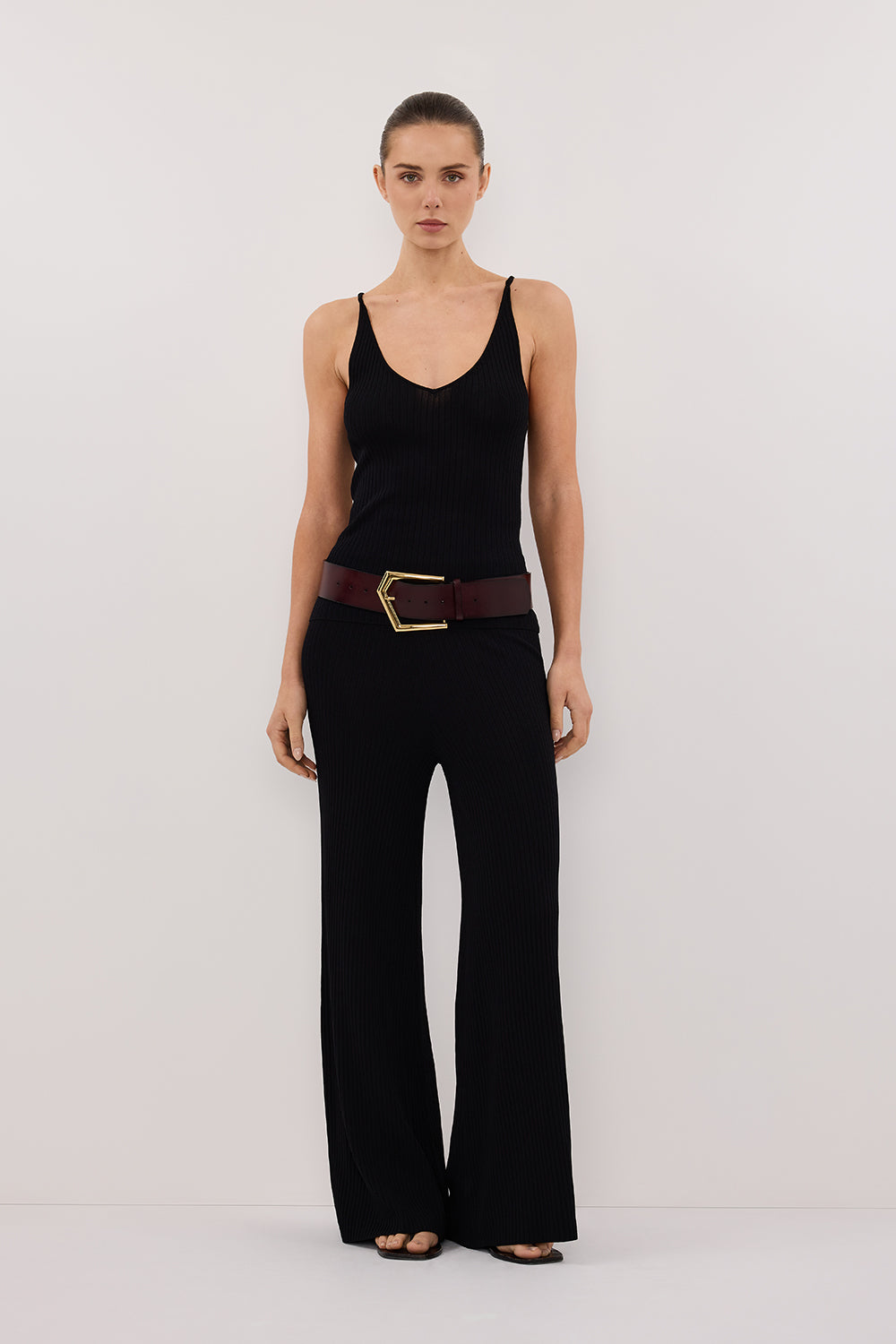 JOY BLACK TWIST KNIT TANK