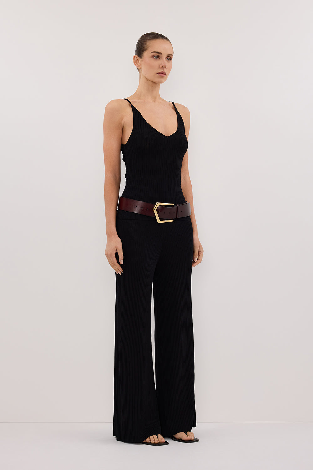 JOY BLACK TWIST KNIT TANK