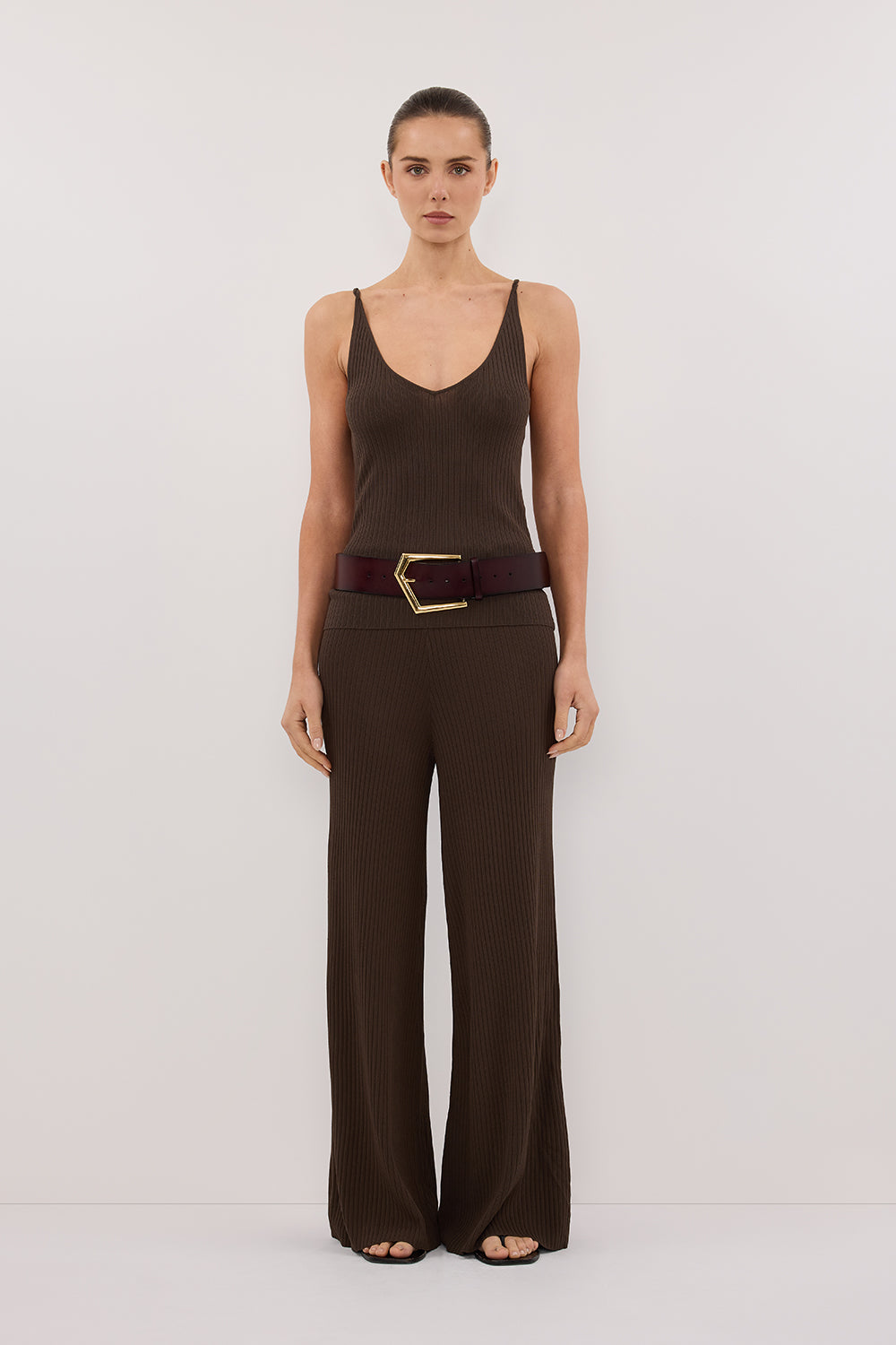 JOY DARK OLIVE TWIST KNIT TANK
