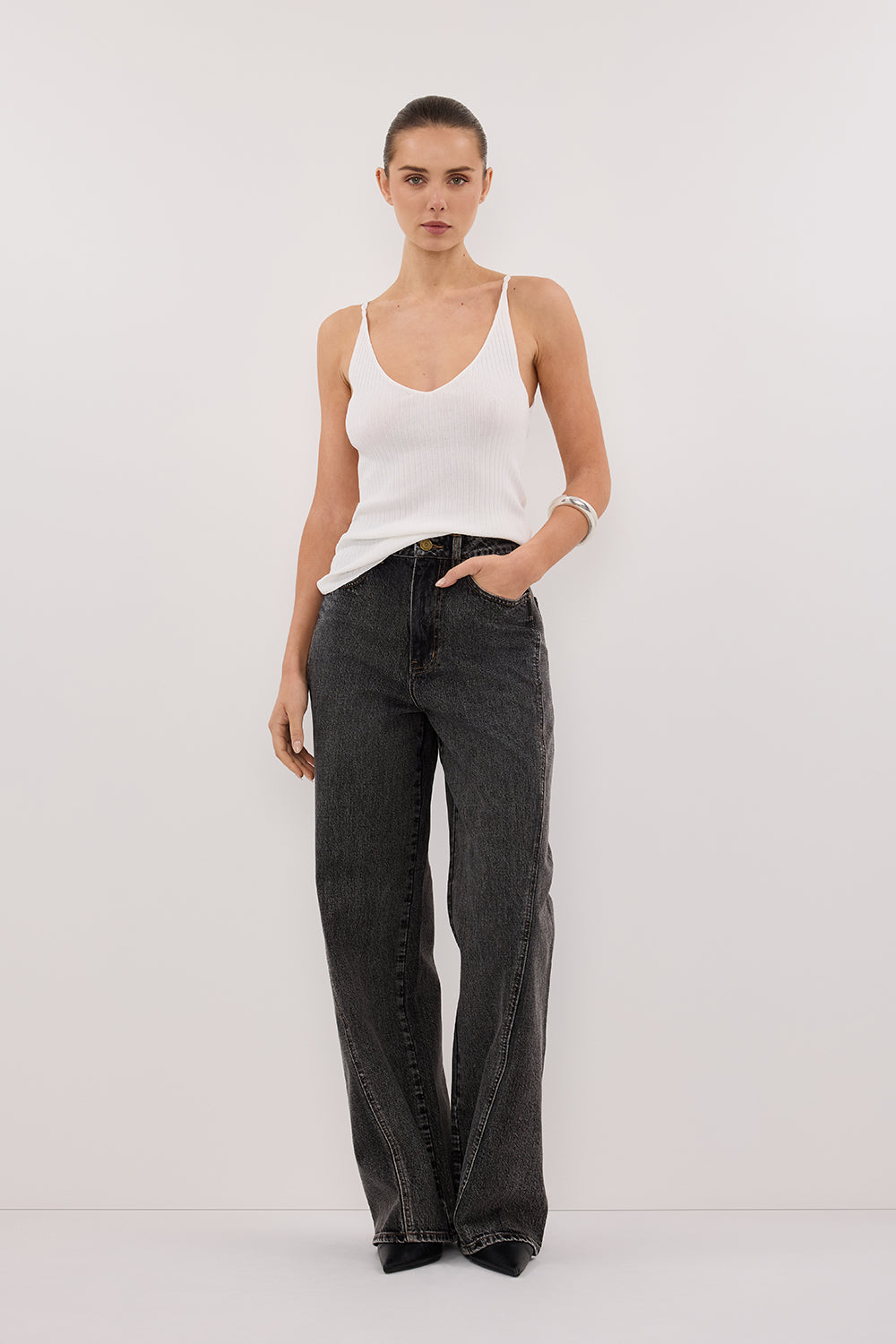 JOY OFF WHITE TWIST KNIT TANK