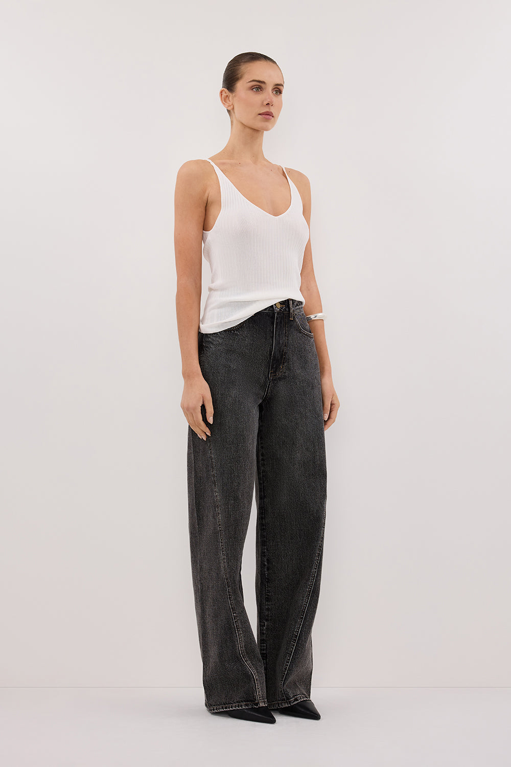JOY OFF WHITE TWIST KNIT TANK