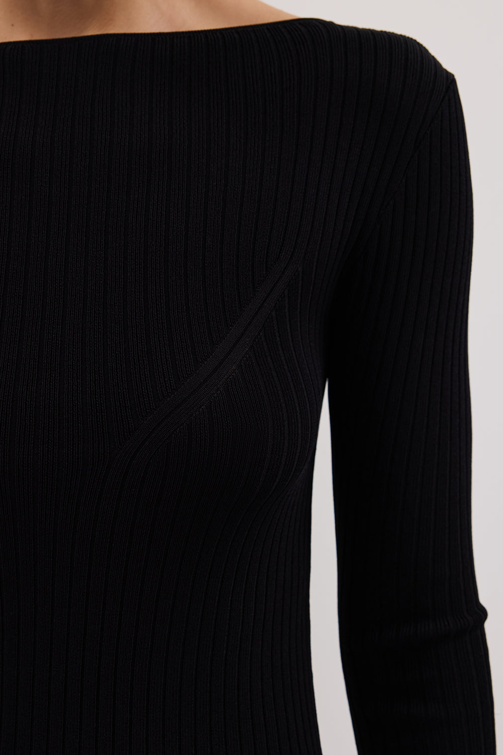 JOY BLACK LONGLINE KNIT TOP