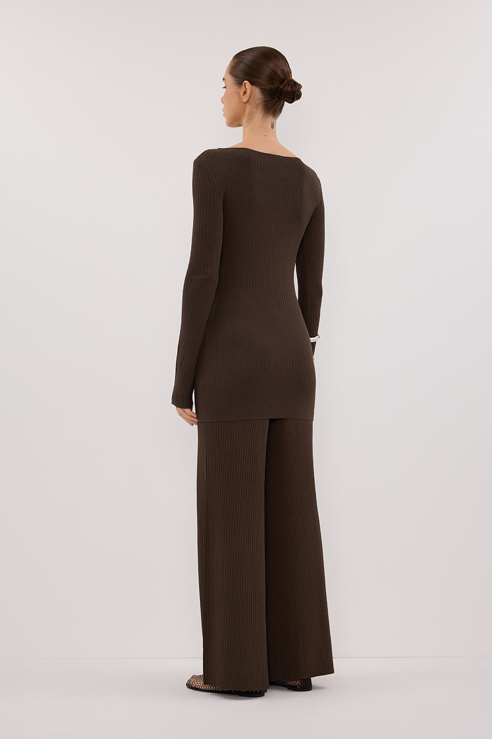 JOY DARK OLIVE LONGLINE KNIT TOP