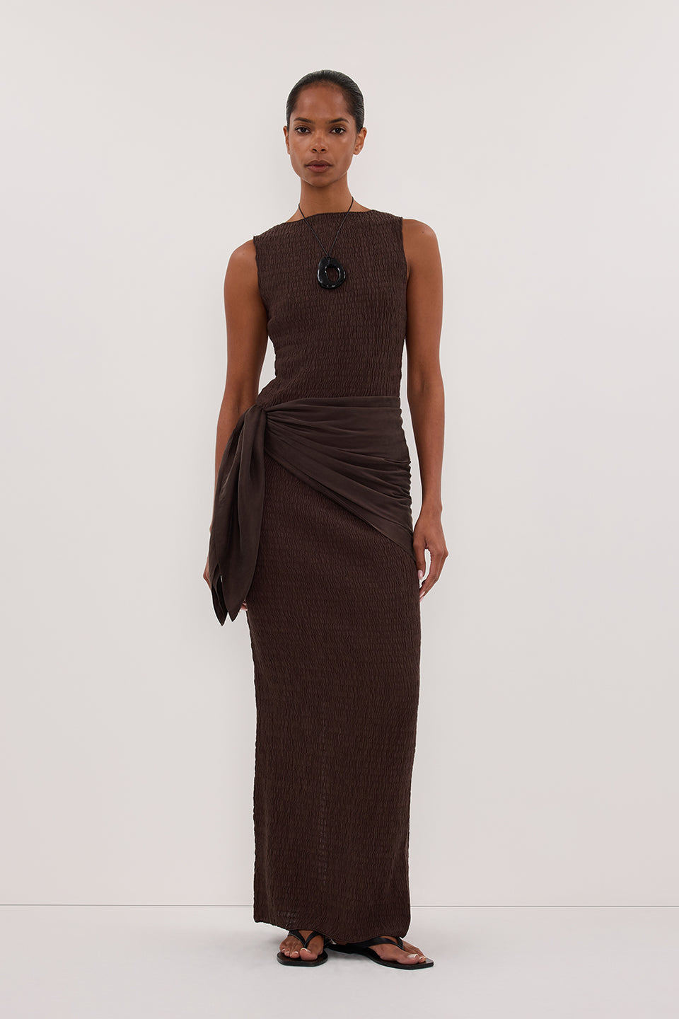 MELISSA CHOCOLATE SLEEVELESS KNIT TOP