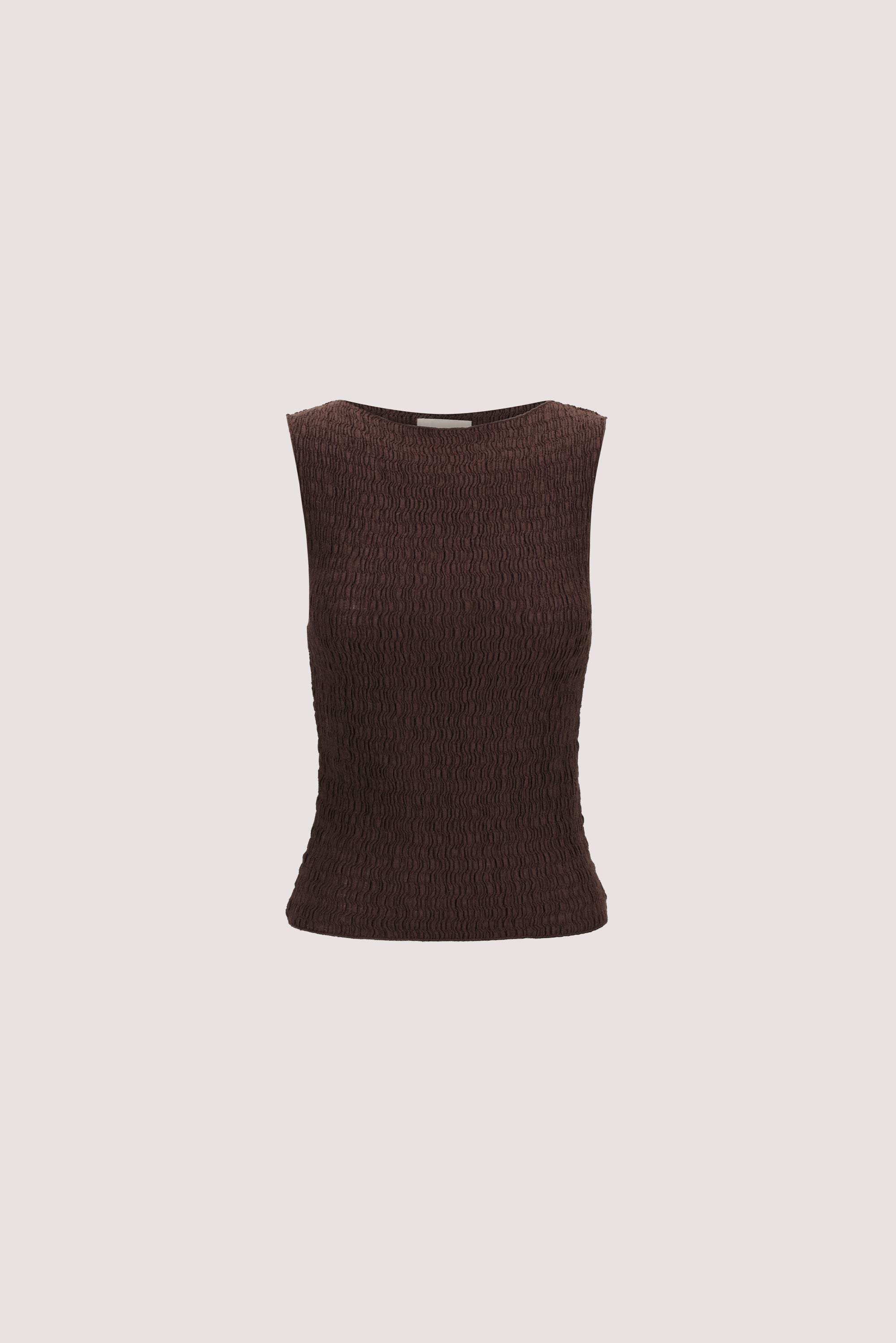 MELISSA CHOCOLATE SLEEVELESS KNIT TOP