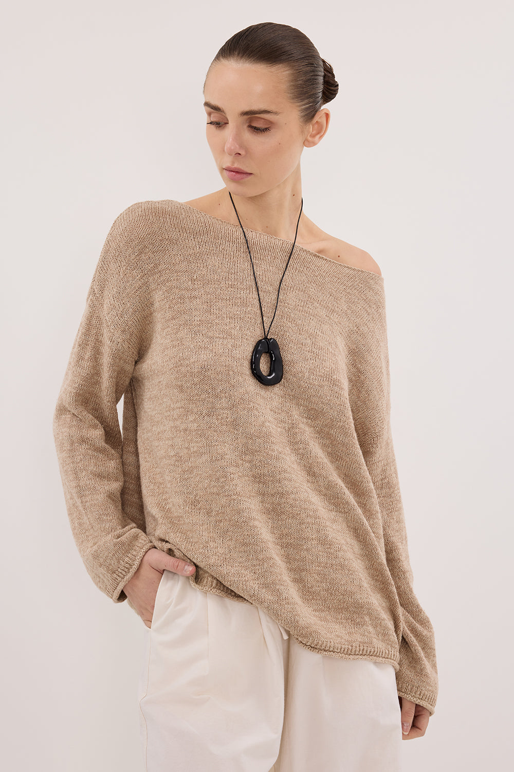 ALIZA NATURAL LONG SLEEVE KNIT JUMPER