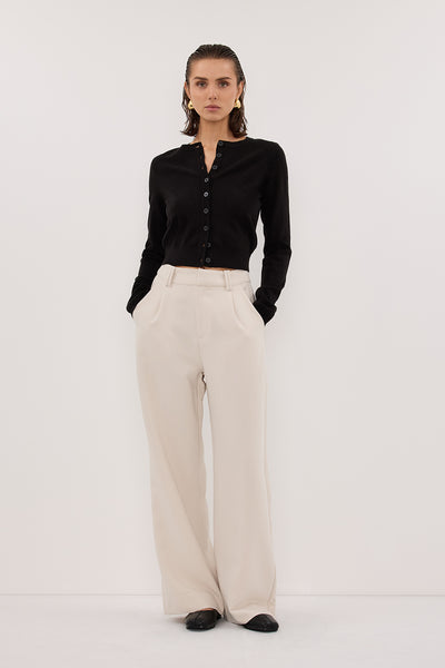 Stas wearing MONACO BLACK LONG SLEEVE CARDIGAN