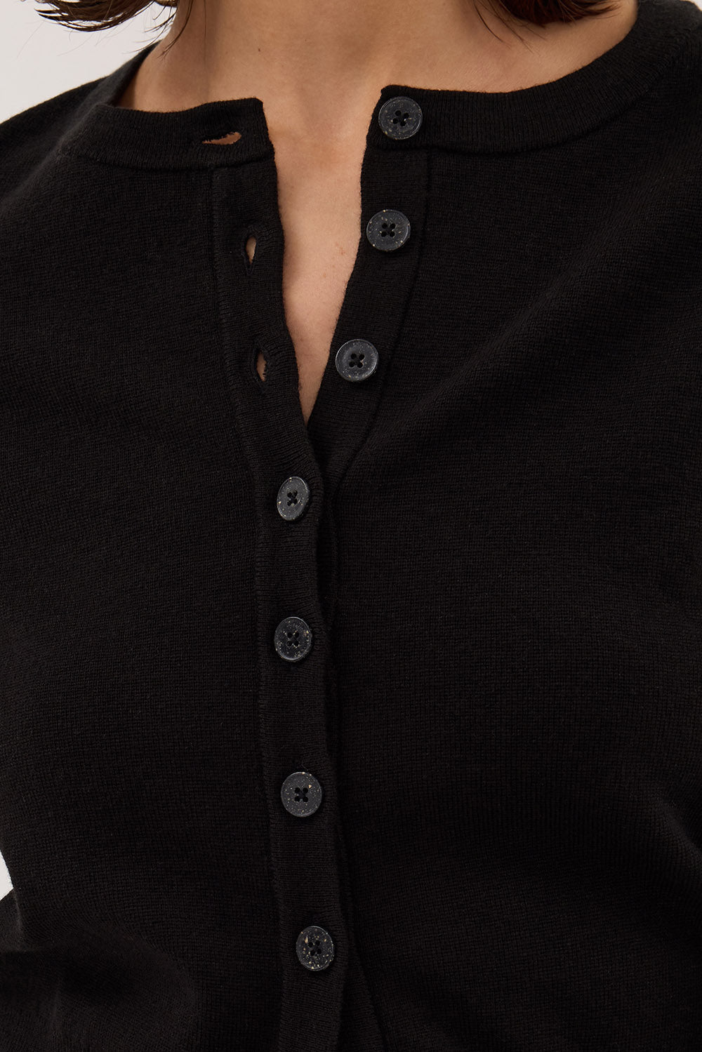 MONACO BLACK LONG SLEEVE CARDIGAN – DISSH