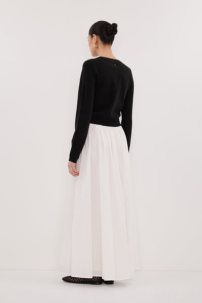 Aude wearing MONACO BLACK LONG SLEEVE CARDIGAN