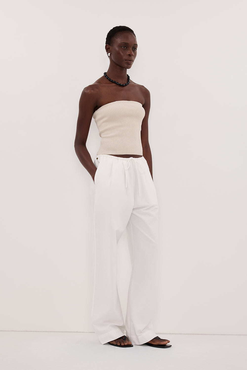 LIMA BONE STRAPLESS BANDEAU KNIT TOP