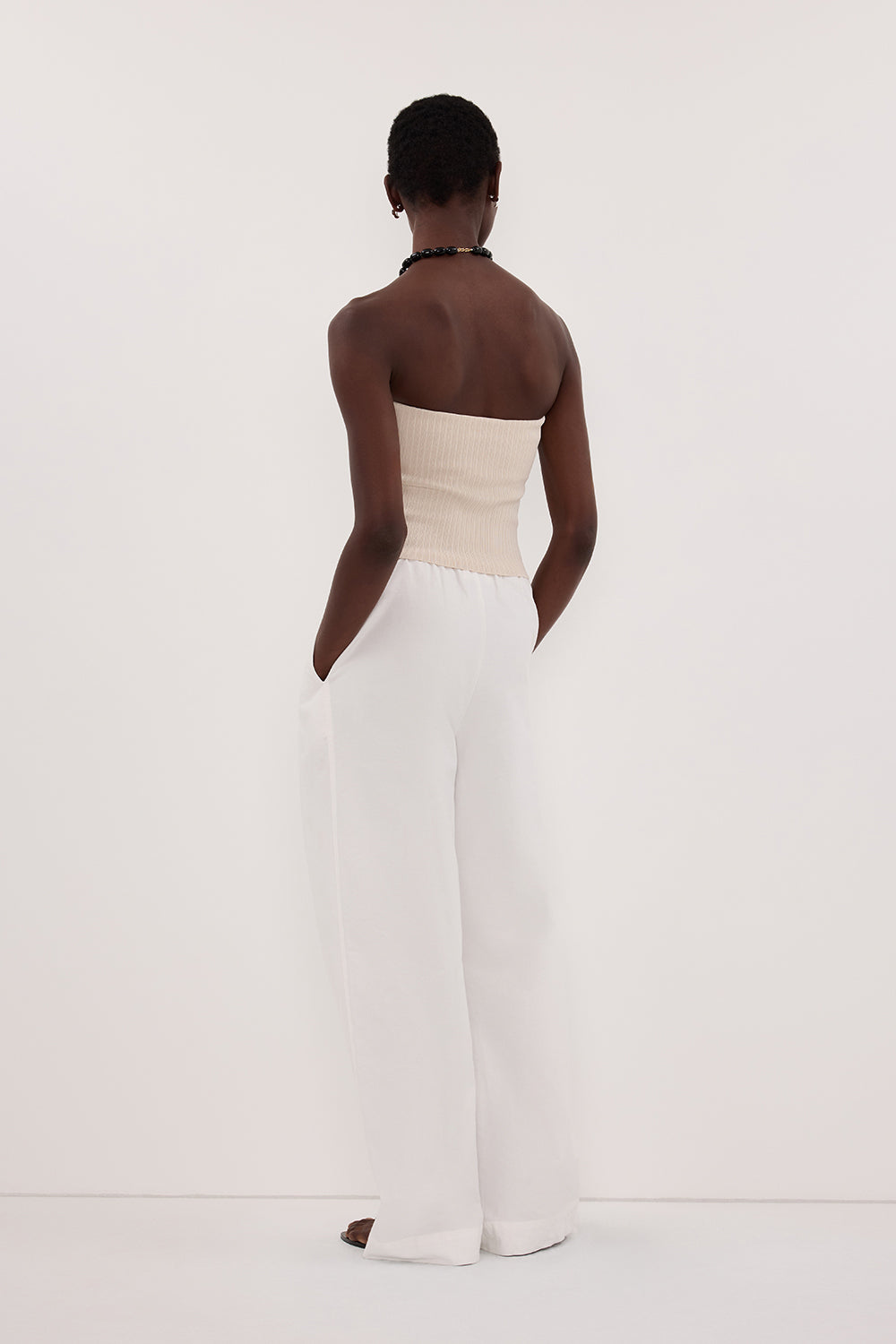 LIMA BONE STRAPLESS BANDEAU KNIT TOP