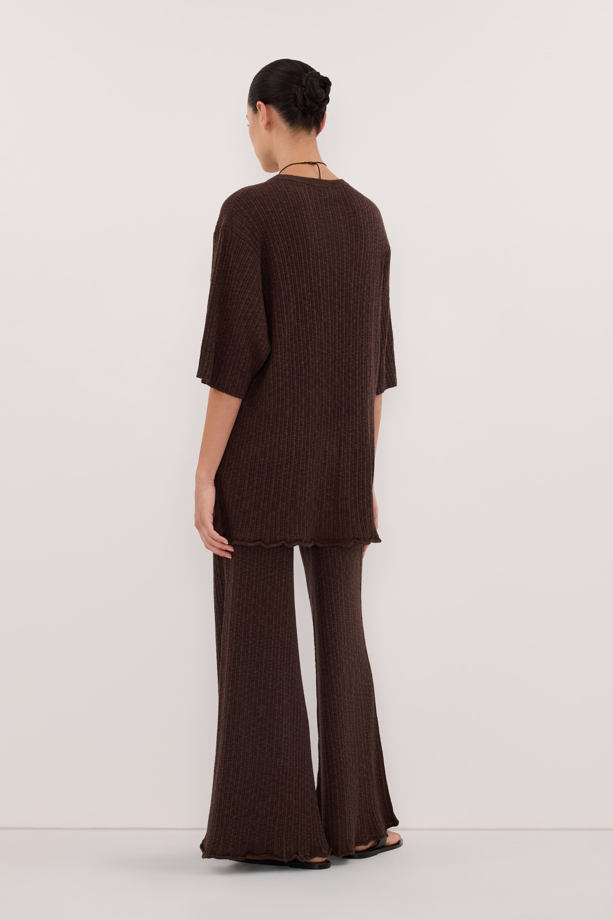 MAX CHOC LONGLINE KNIT TEE