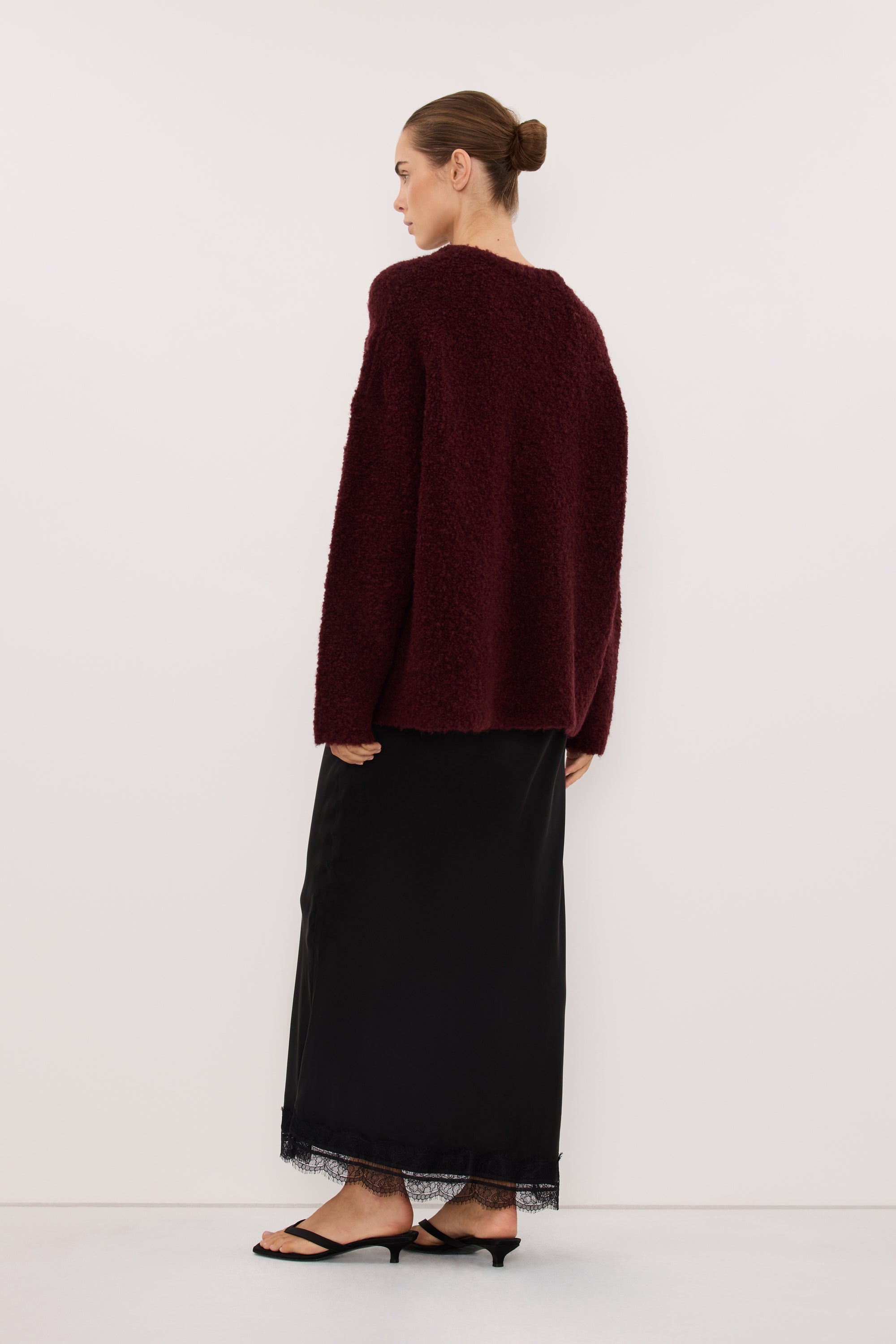 BILLIE WINE TEXTURED KNIT JUMPER