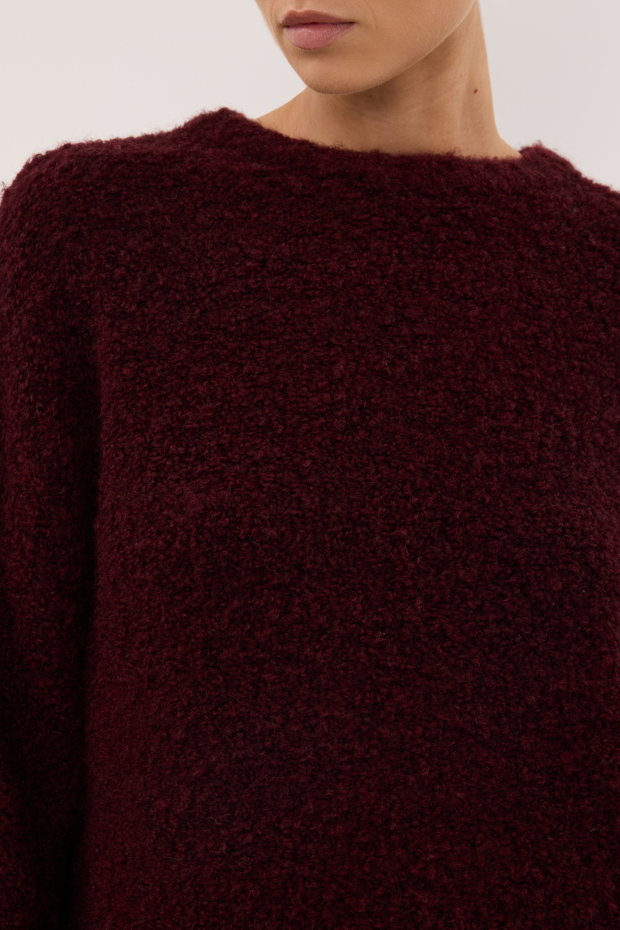 BILLIE WINE TEXTURED KNIT JUMPER