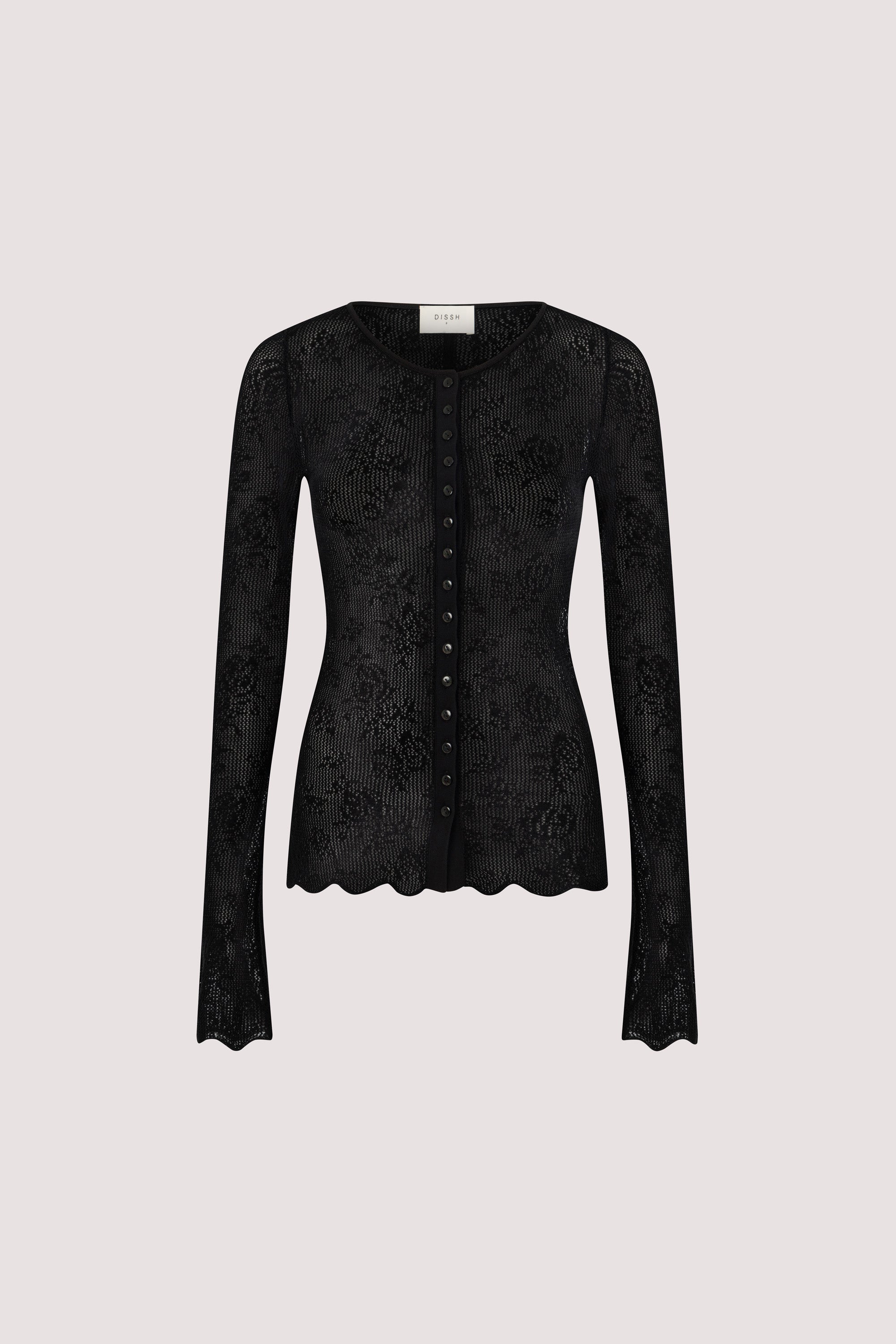 DELIA BLACK LACE BUTTON FRONT TOP