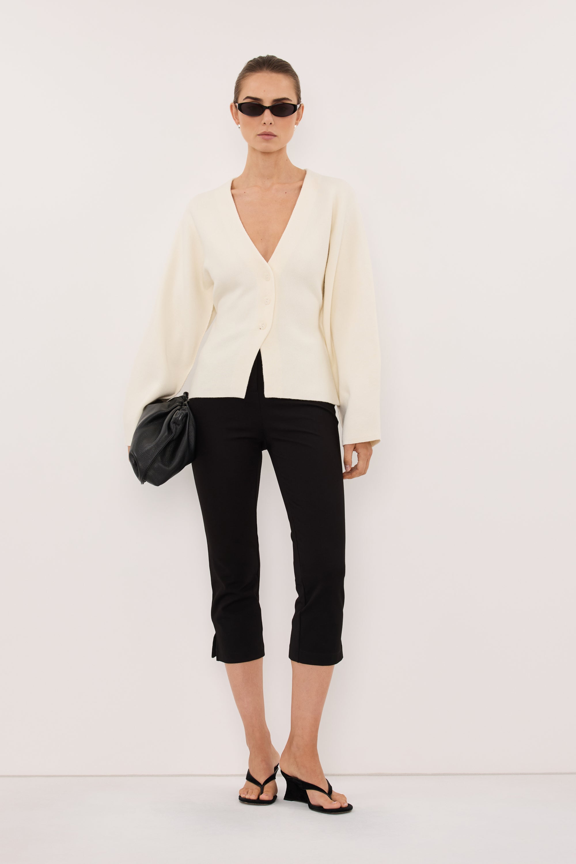 ISLA CREAM V NECK CARDIGAN