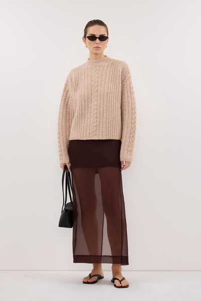 JOLIE OAT CABLE KNIT SWEATER – DISSH