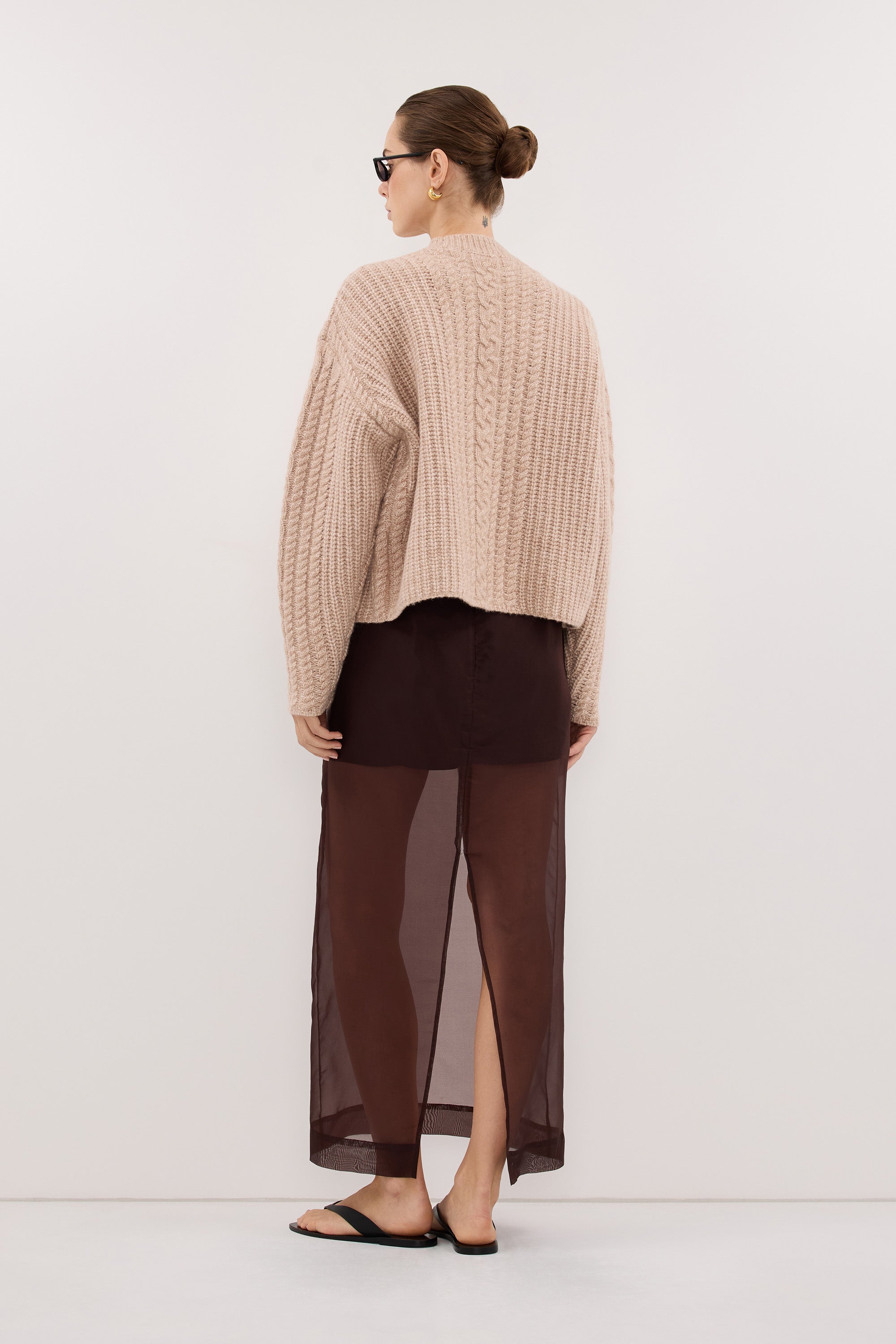 JOLIE OAT CABLE KNIT SWEATER