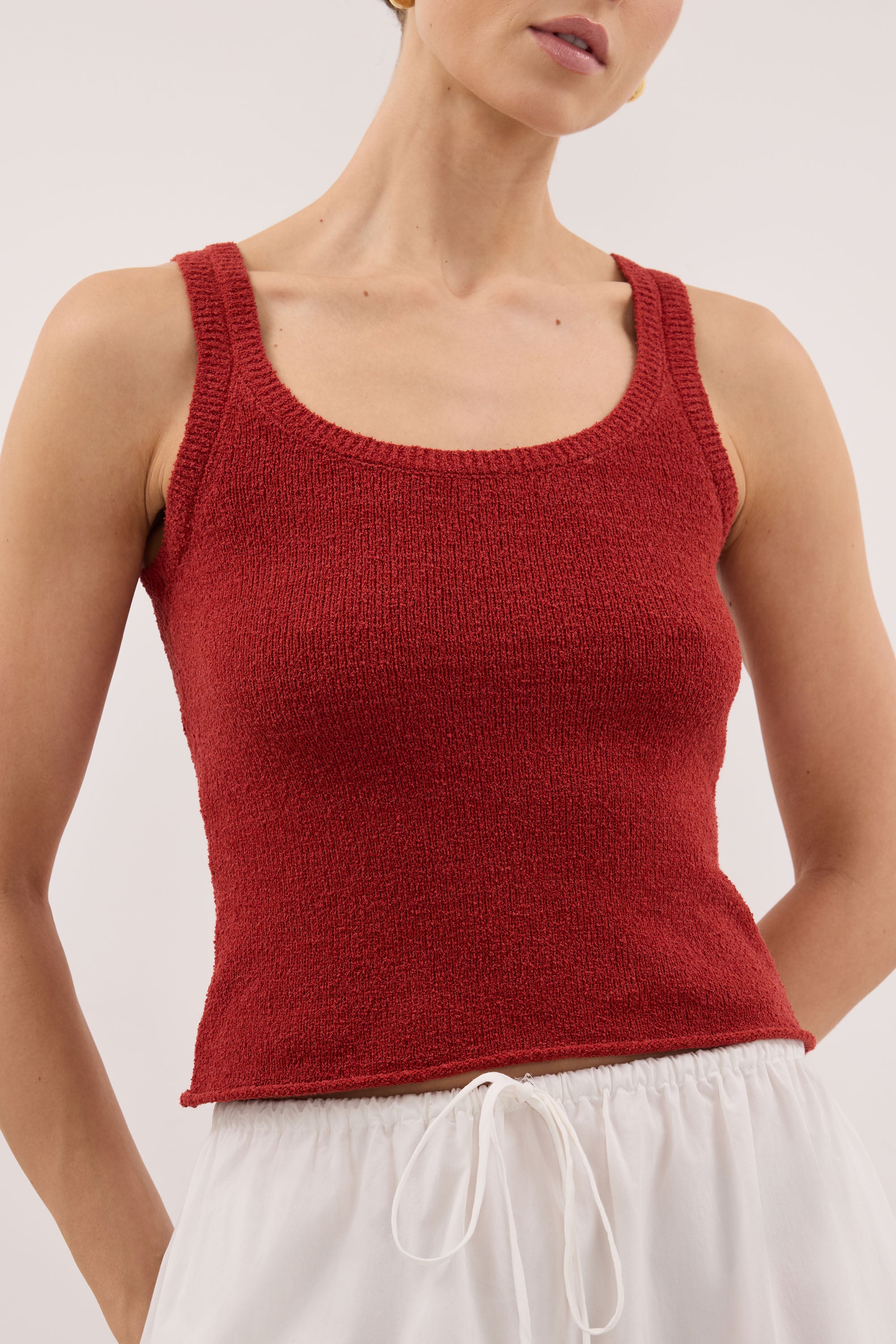 HARRIET BURNT RED KNIT TANK – DISSH