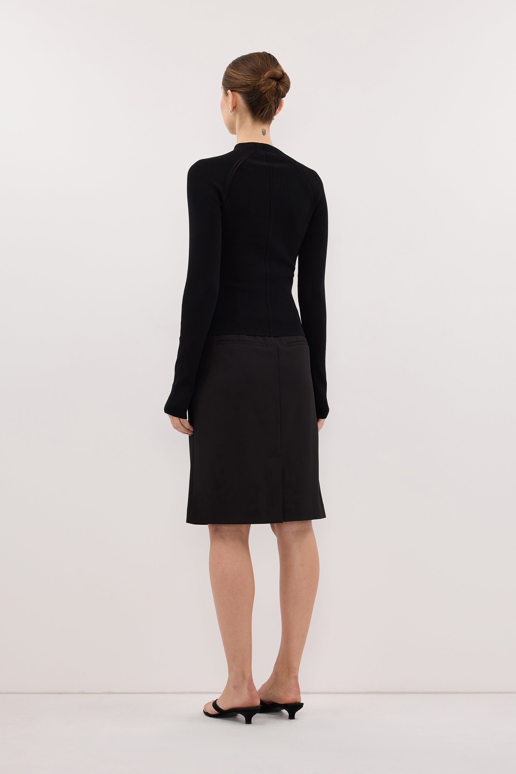 ANGEL BLACK RAGLAN FUNNEL NECK TOP