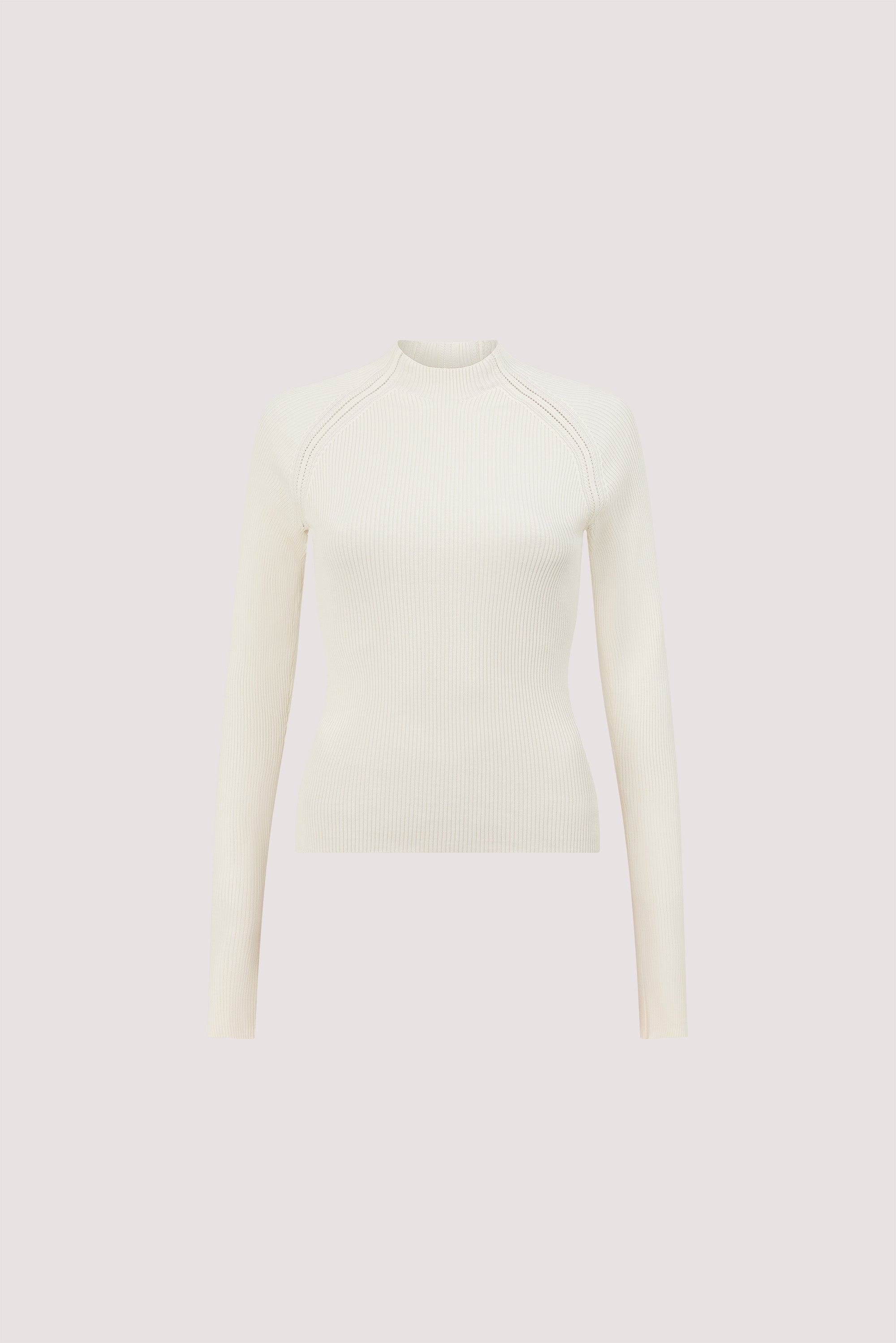 ANGEL CREAM RAGLAN FUNNEL NECK TOP