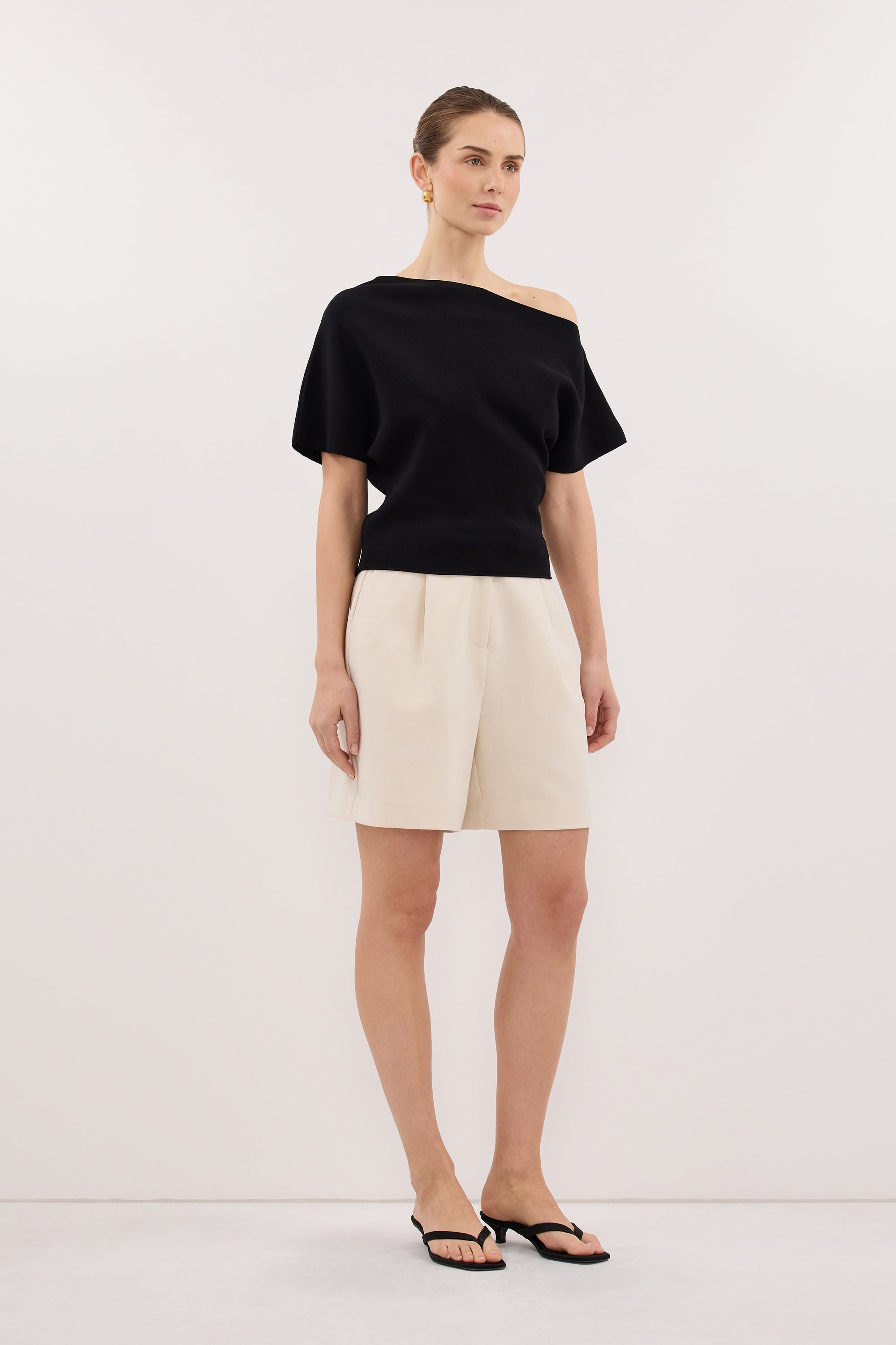 SCARLETT BLACK ASYM KNIT TOP