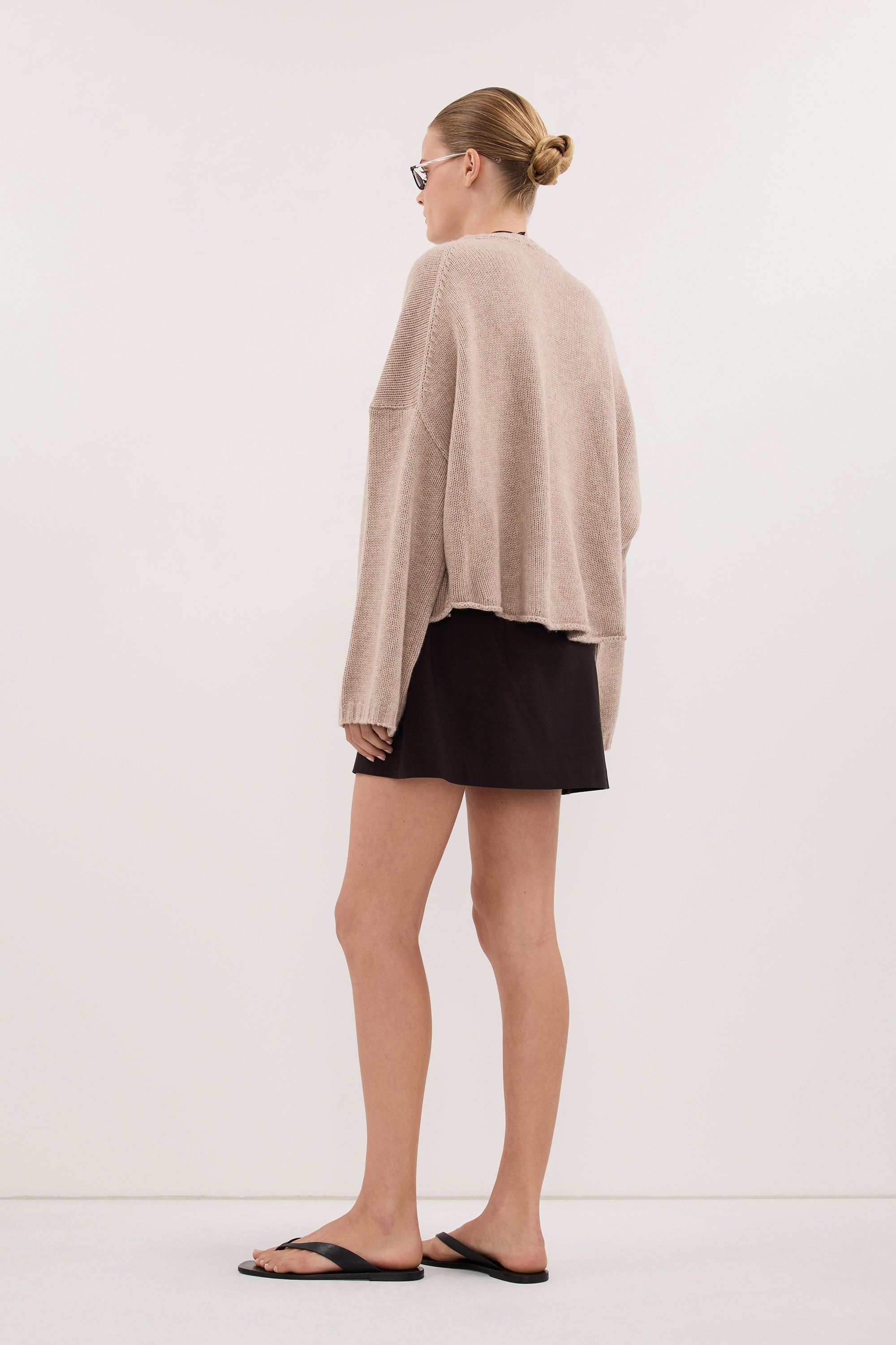 ADELINE OAT MARLE CREW KNIT JUMPER