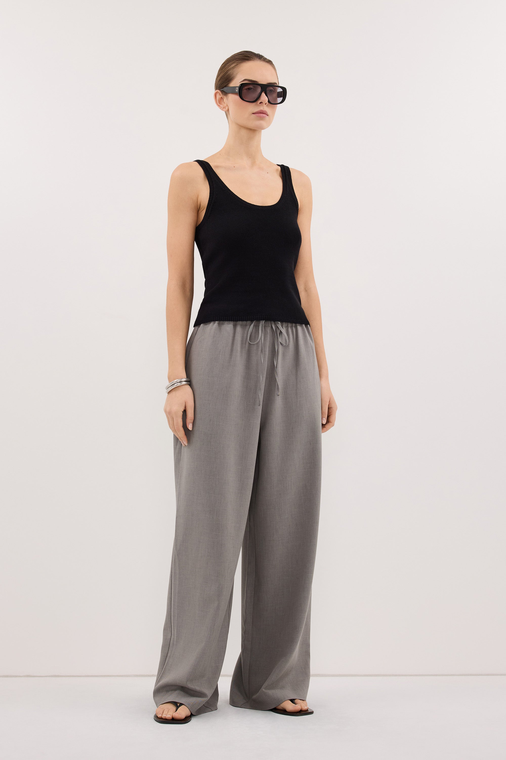 BRIGETTE BLACK KNIT TANK