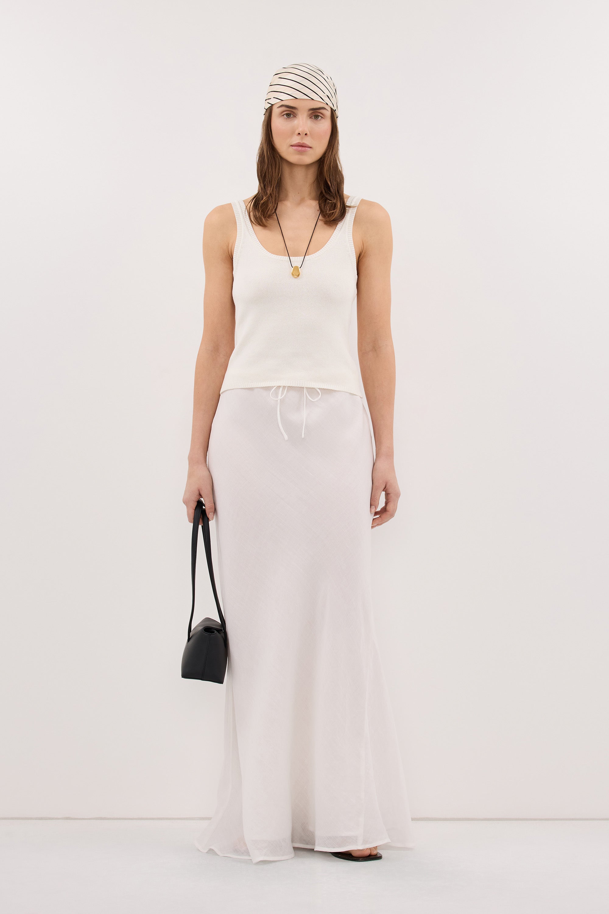 BRIGETTE OFF WHITE KNIT TANK