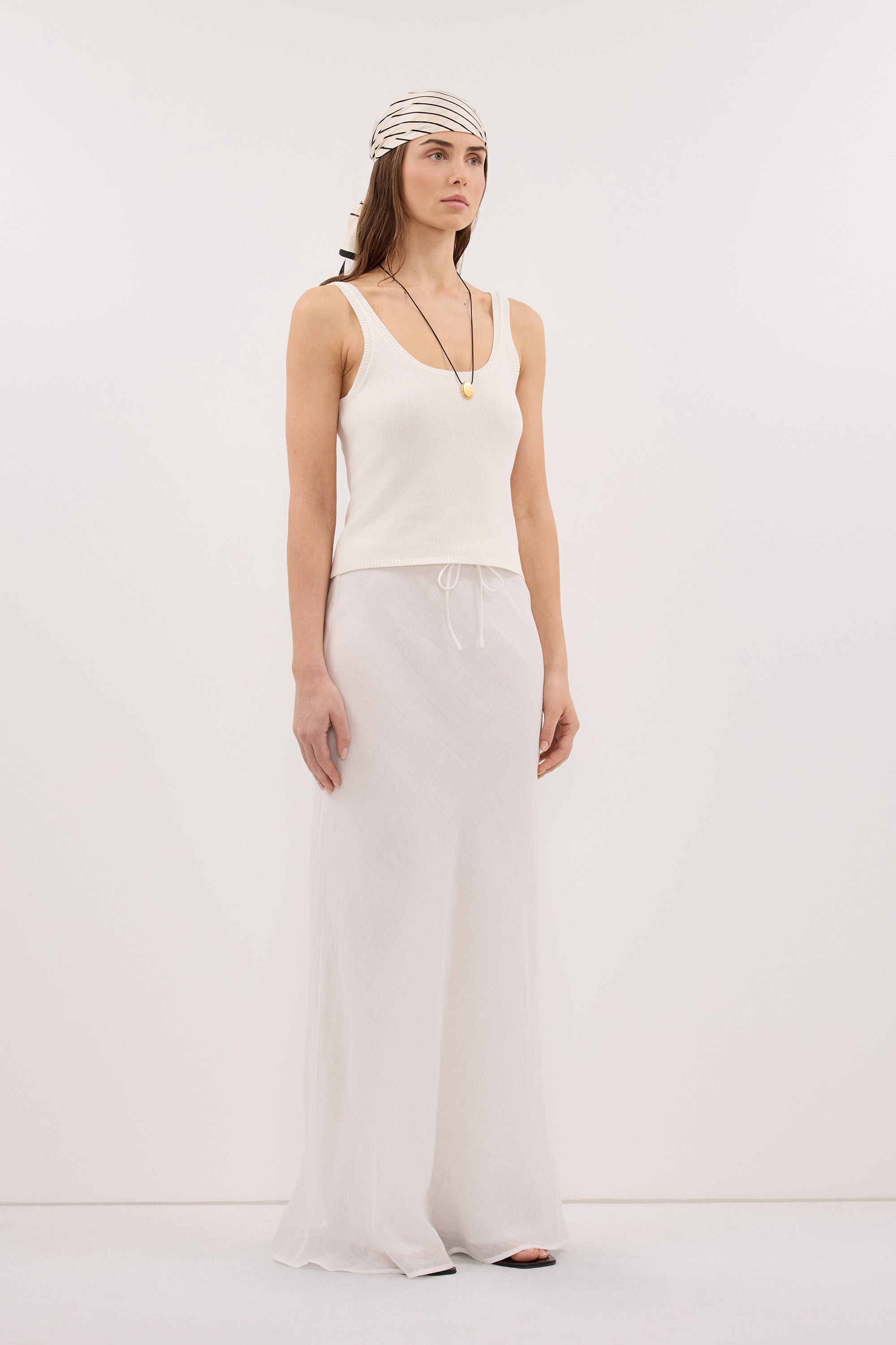BRIGETTE OFF WHITE KNIT TANK