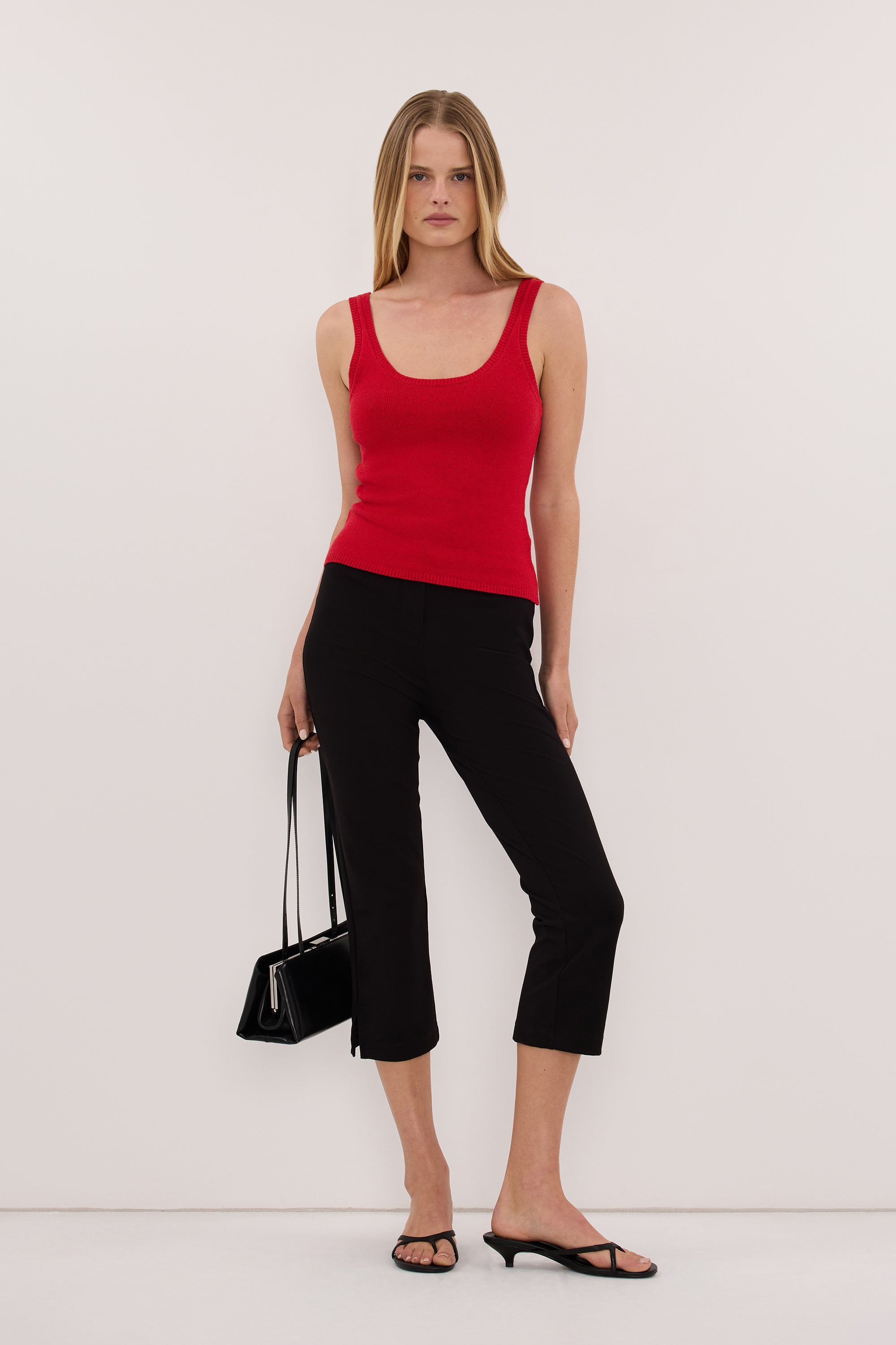 BRIGETTE RED KNIT TANK