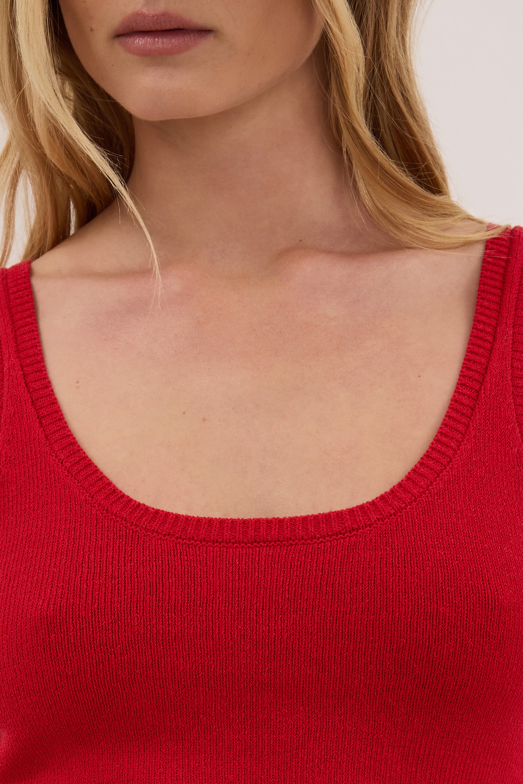 BRIGETTE RED KNIT TANK
