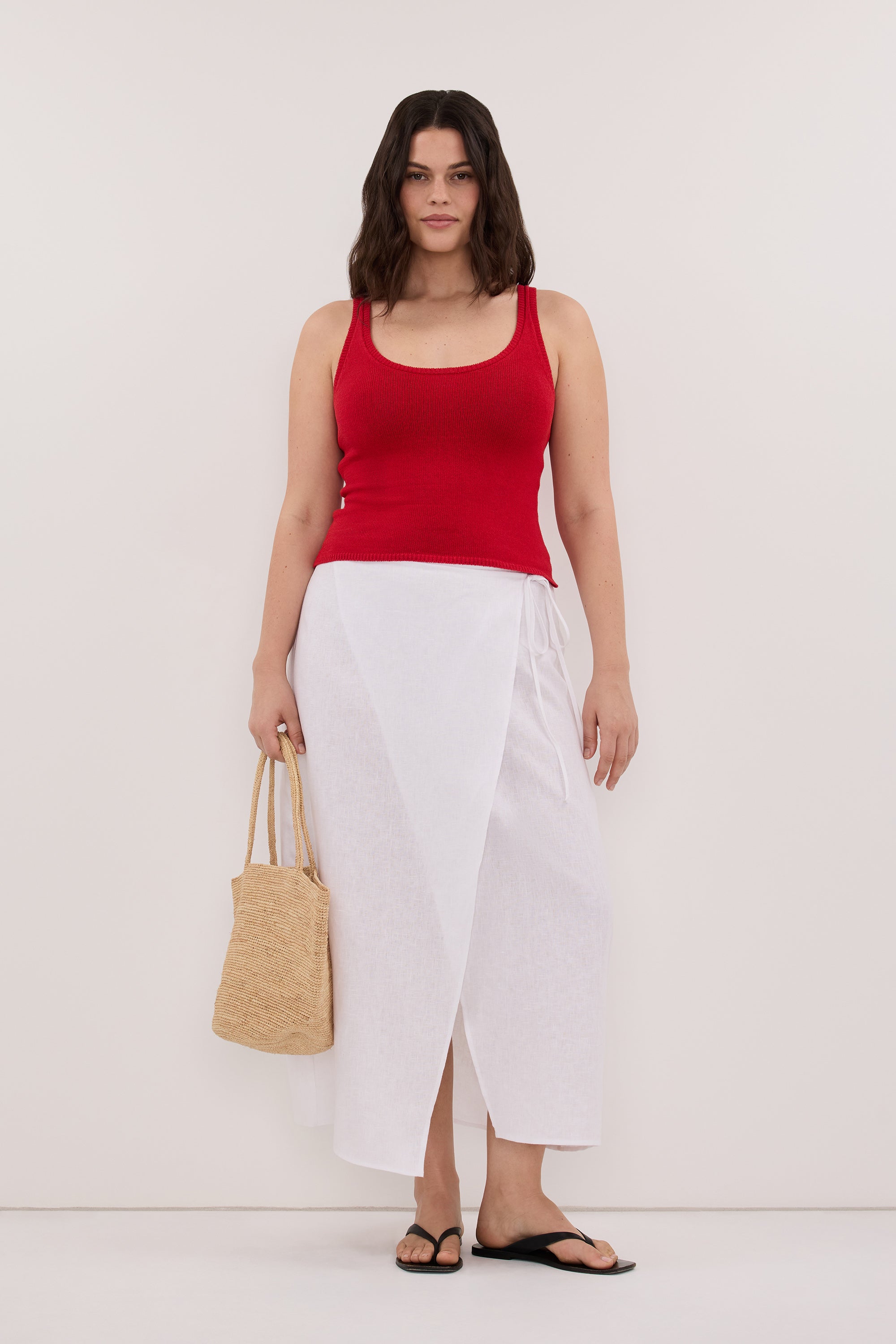 BRIGETTE RED KNIT TANK