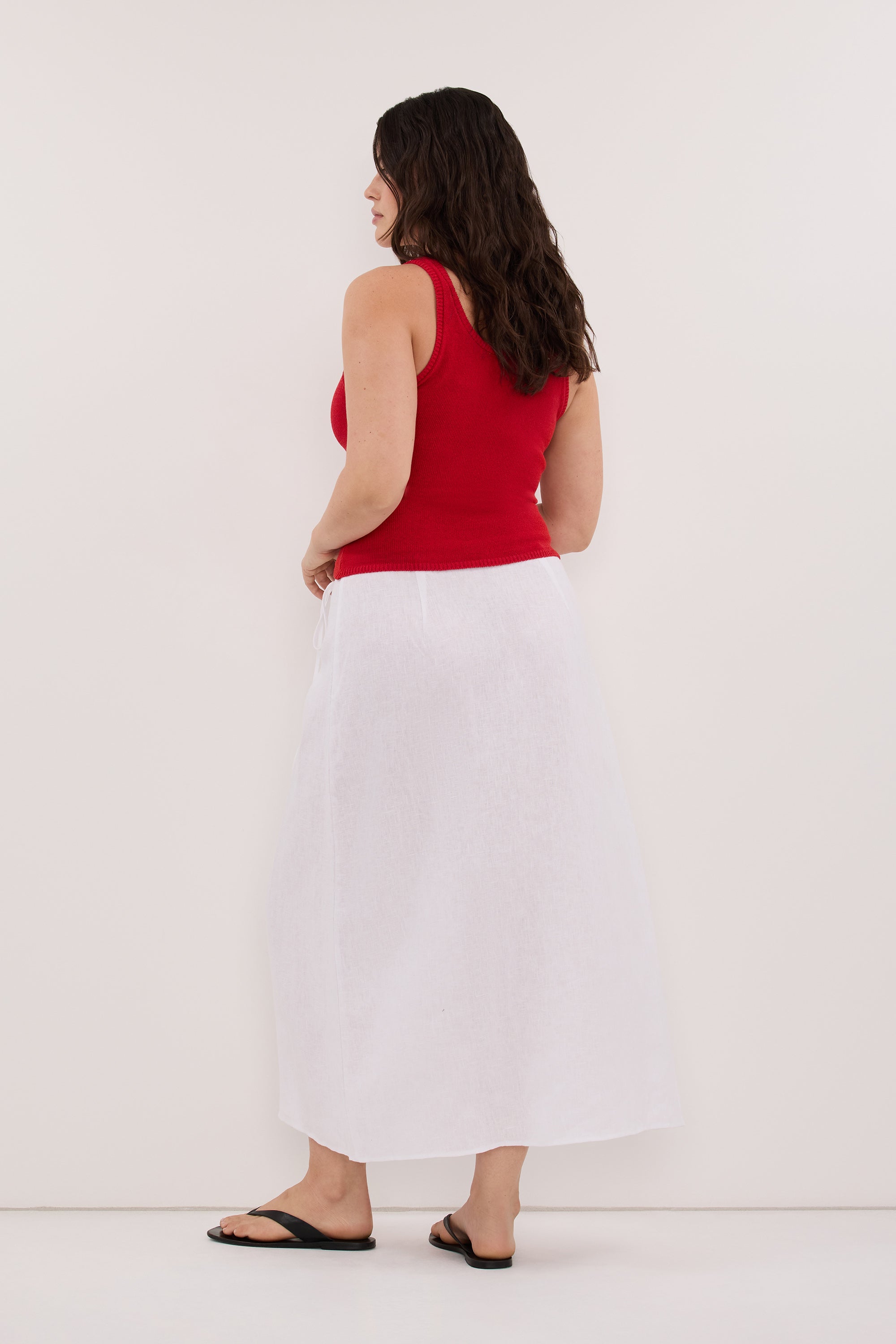 BRIGETTE RED KNIT TANK