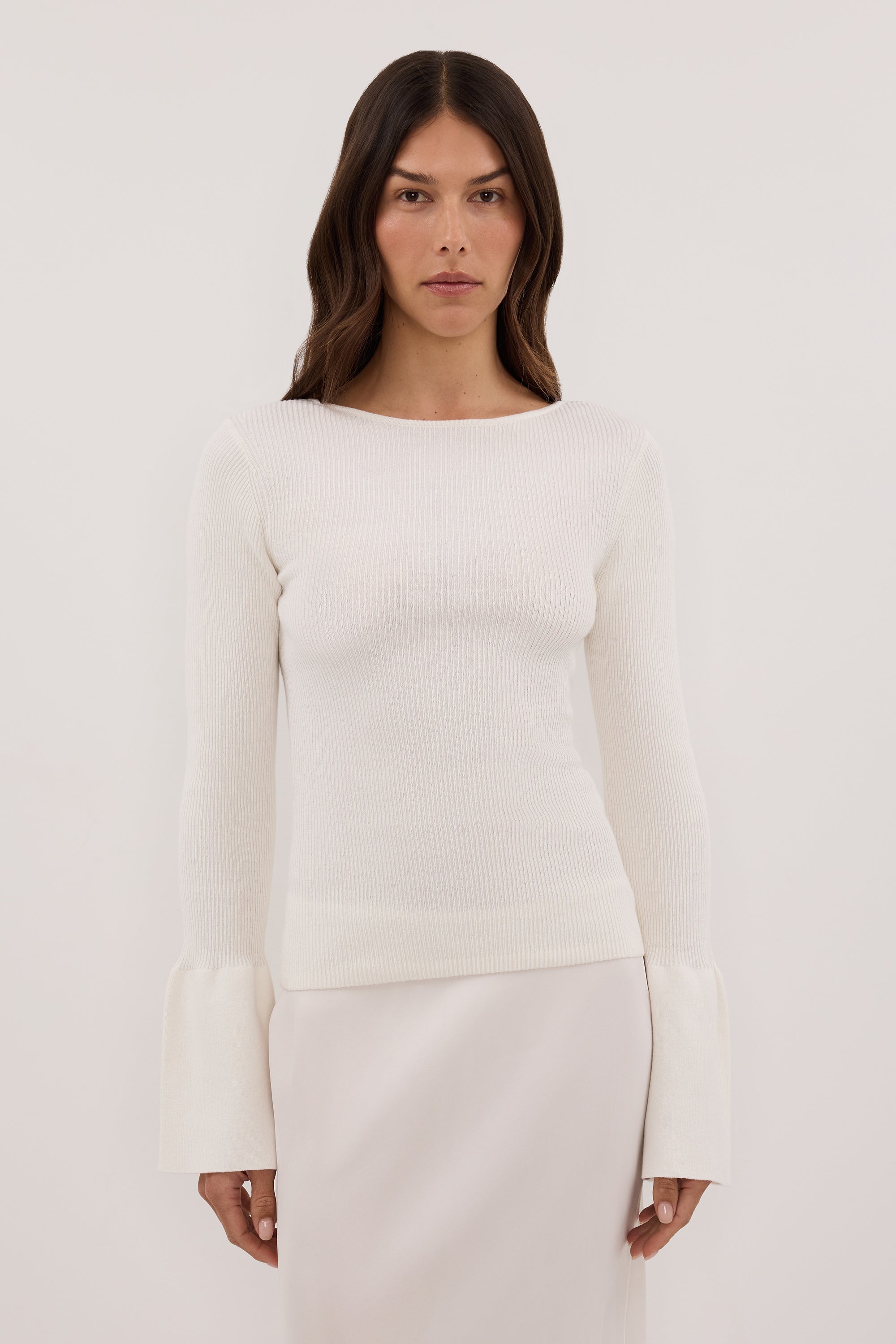 VARA OFF WHITE LONG SLEEVE KNIT TOP