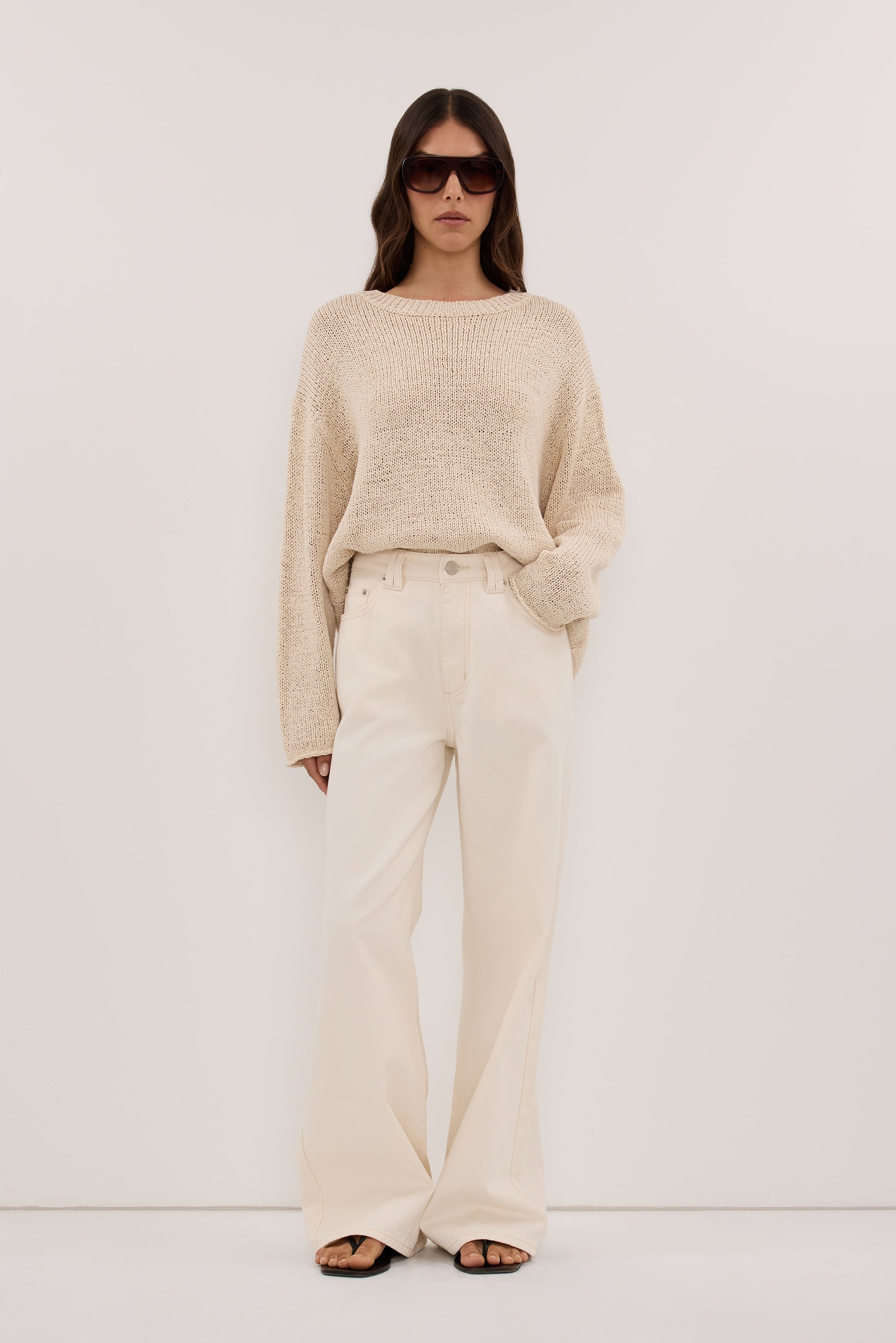 MIREYA NATURAL TEXTURED KNIT JUMPER