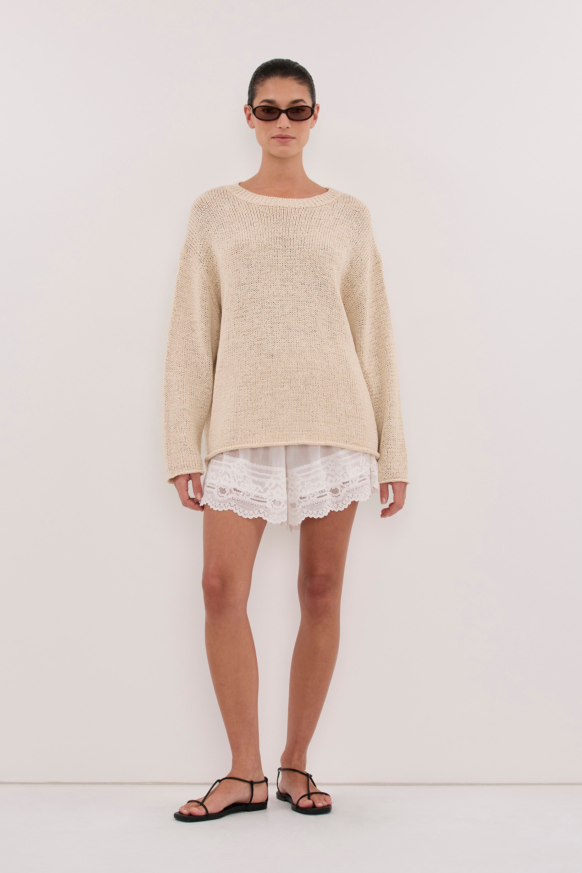 MIREYA NATURAL TEXTURED KNIT JUMPER