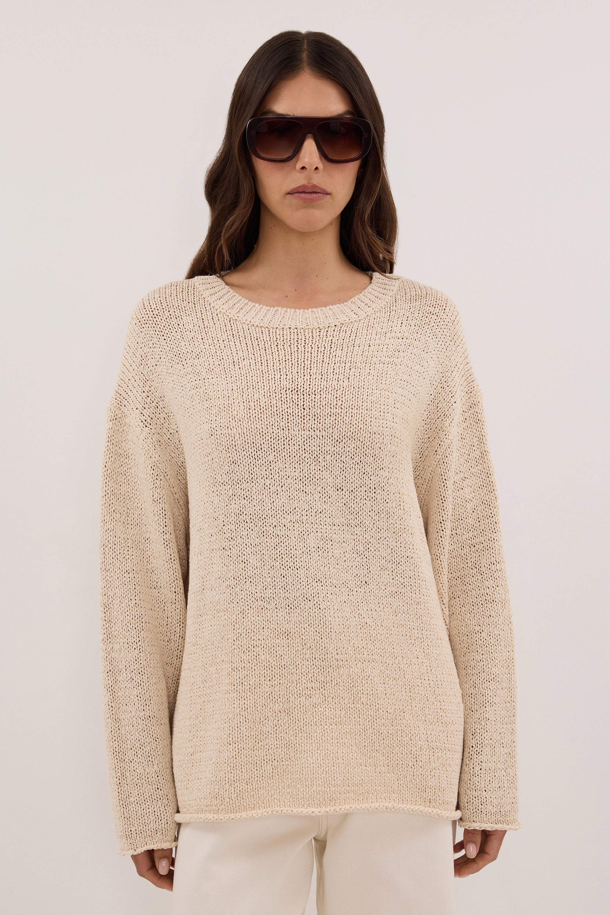 MIREYA NATURAL TEXTURED KNIT JUMPER