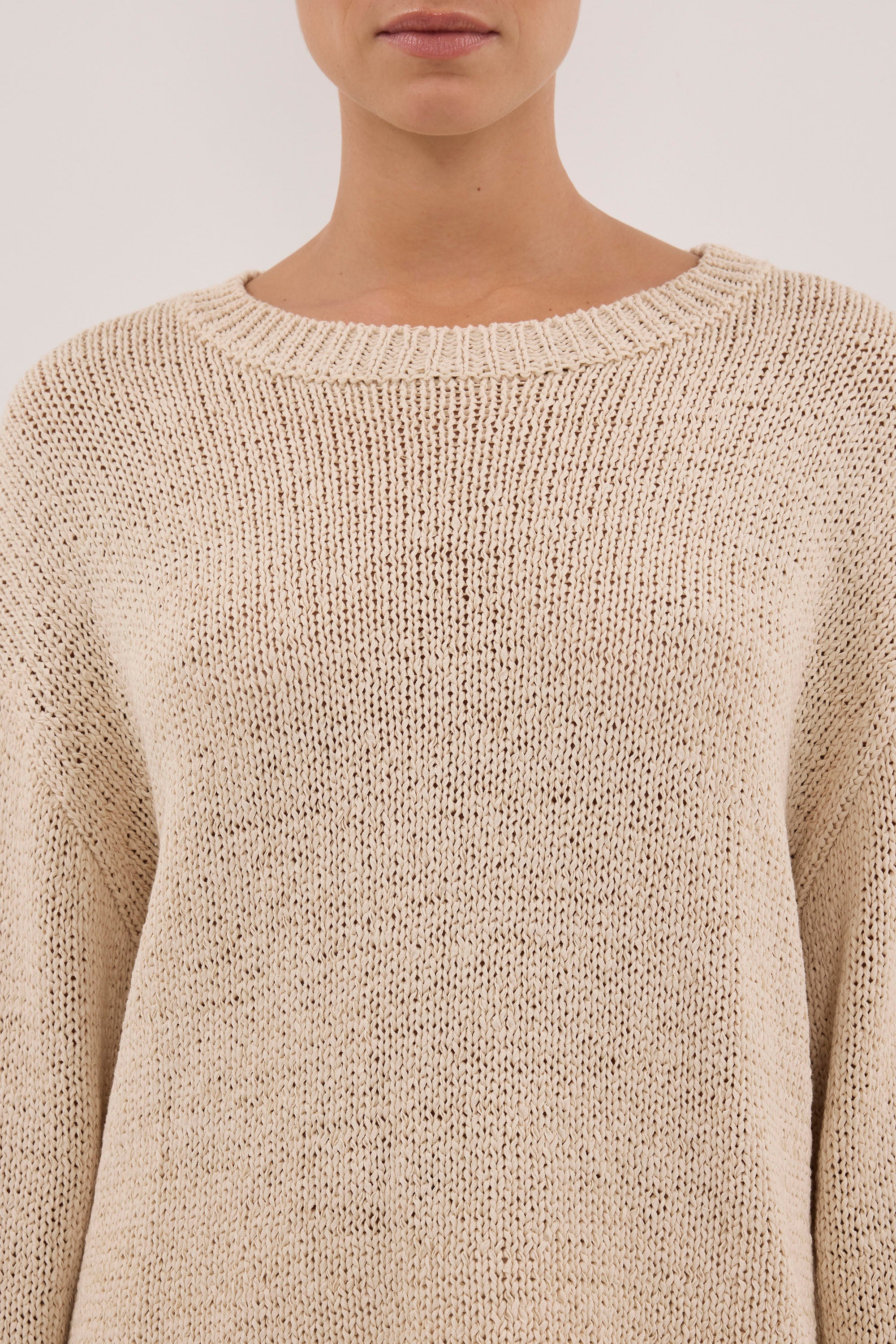 MIREYA NATURAL TEXTURED KNIT JUMPER