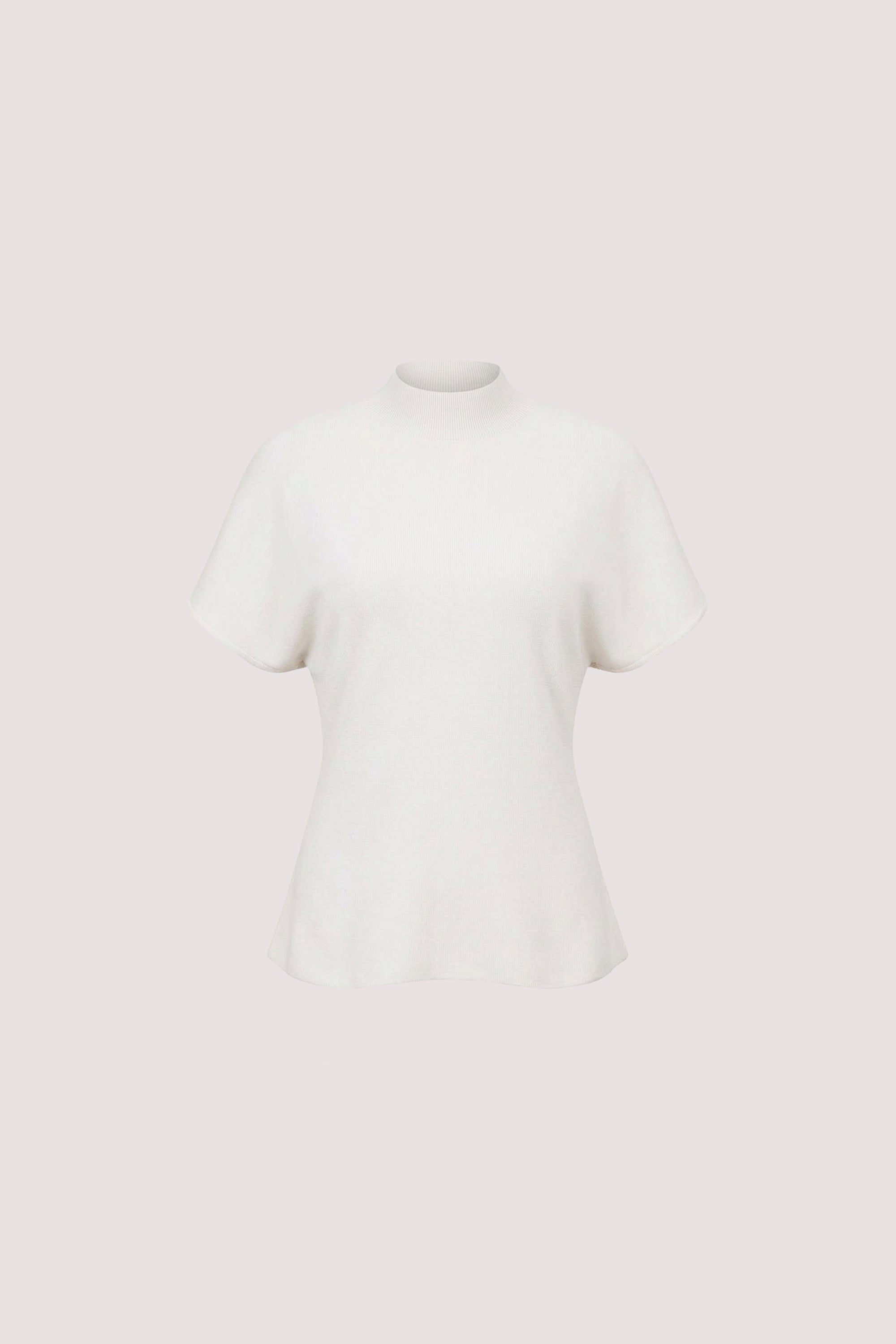 DIANA OFF WHITE FUNNEL NECK TOP