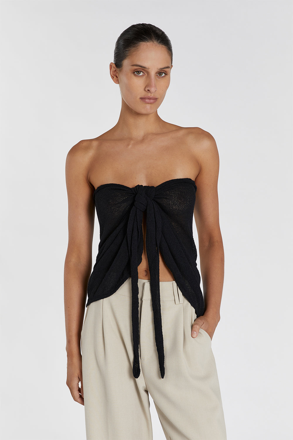 BREE BLACK KNIT SARONG