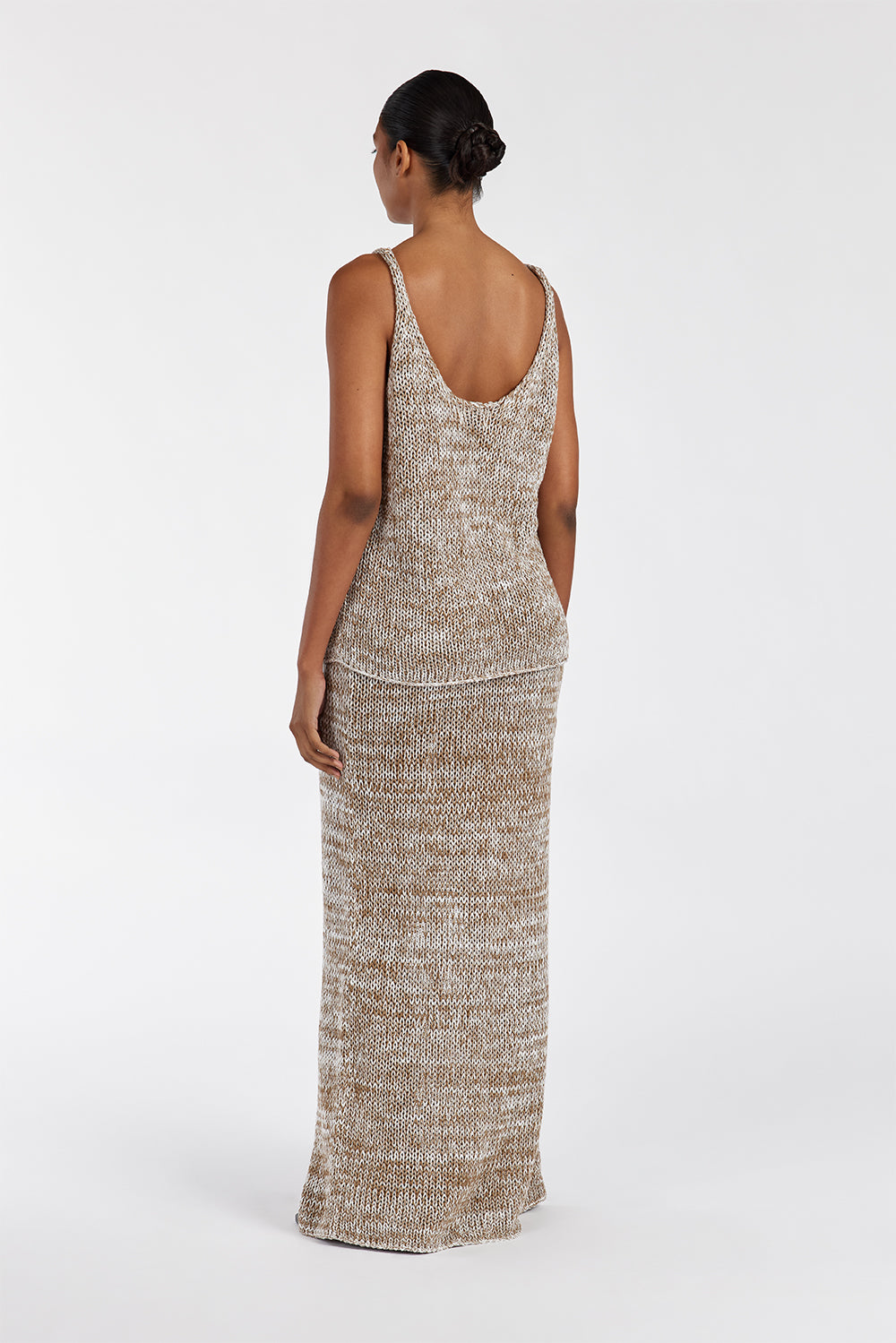 HEIDI TAN MARLE KNIT MIDI SKIRT