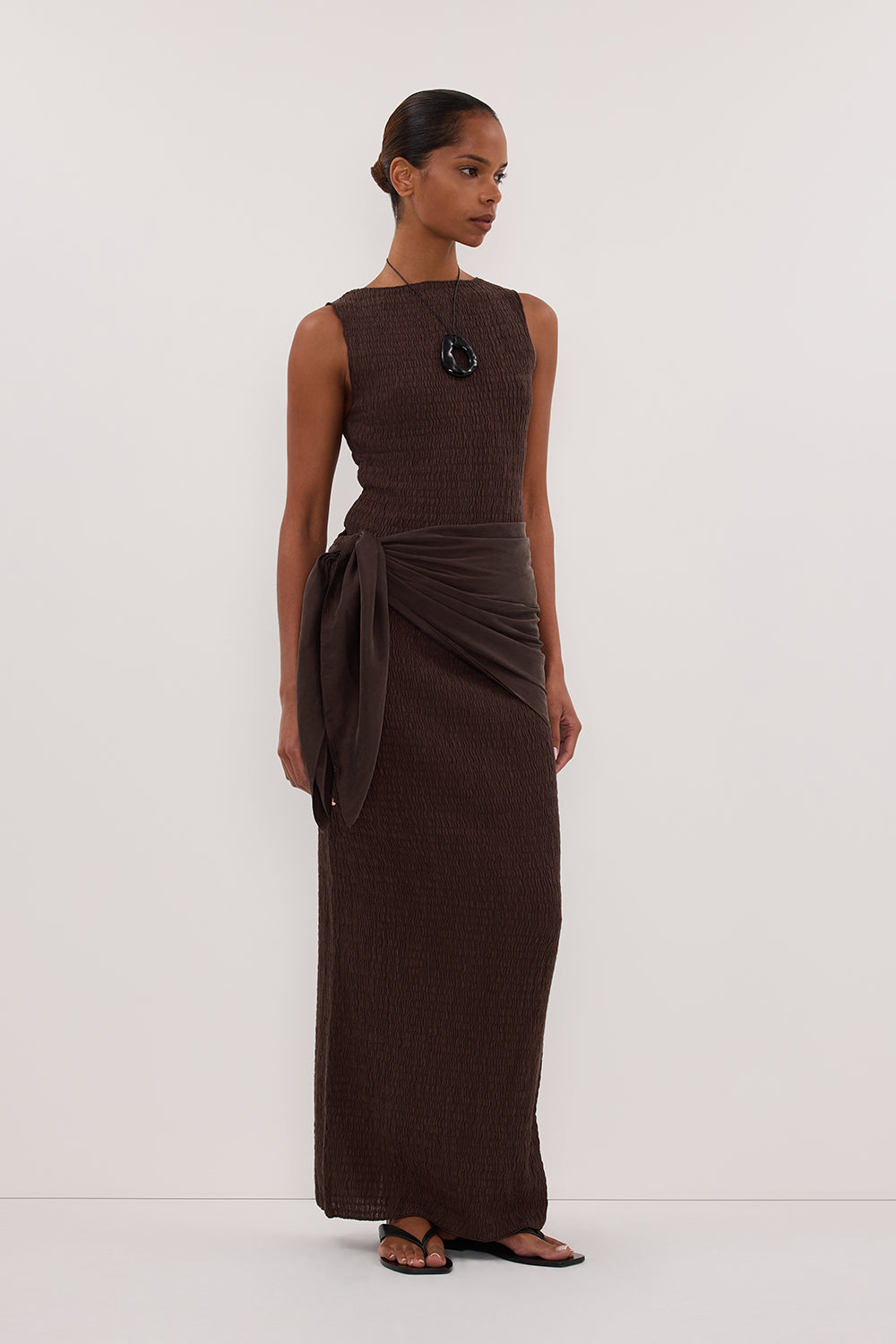 MELISSA CHOCOLATE KNIT MIDI SKIRT