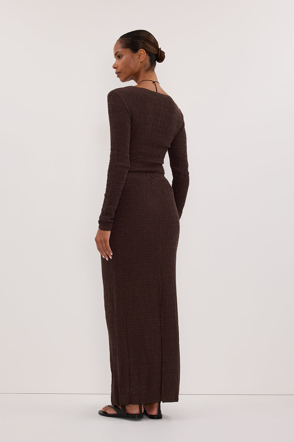 MELISSA CHOCOLATE KNIT MIDI SKIRT