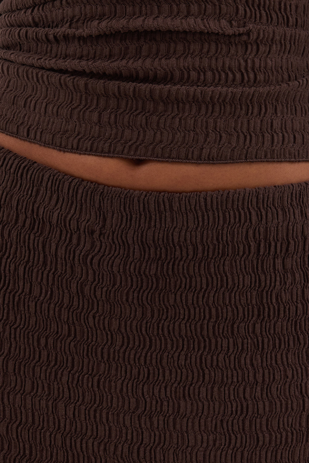 MELISSA CHOCOLATE KNIT MIDI SKIRT