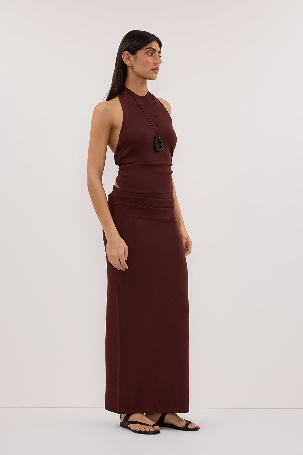 SOL CINNAMON KNIT MIDI SKIRT