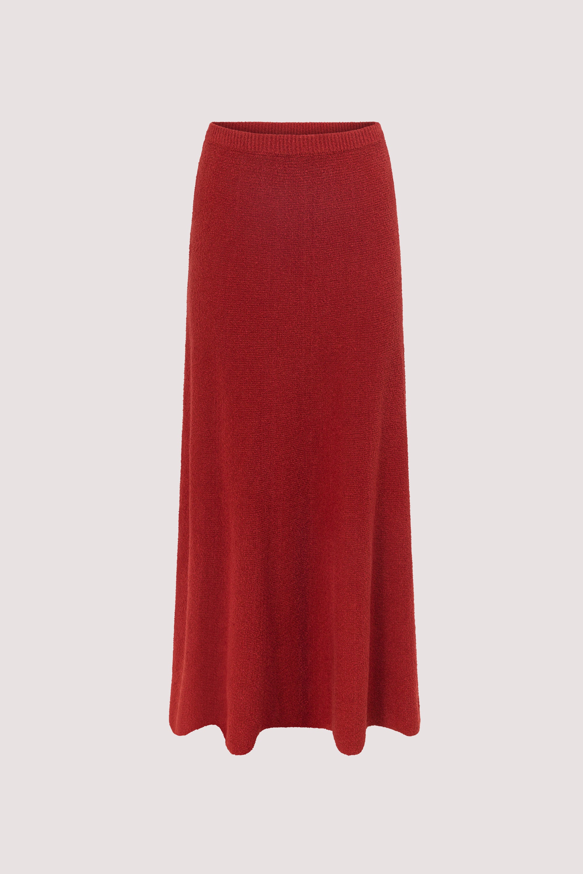 HARRIET BURNT RED KNIT MAXI SKIRT