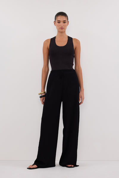 Aude wearing ALIAS BLACK TEXTURED KNIT PANT